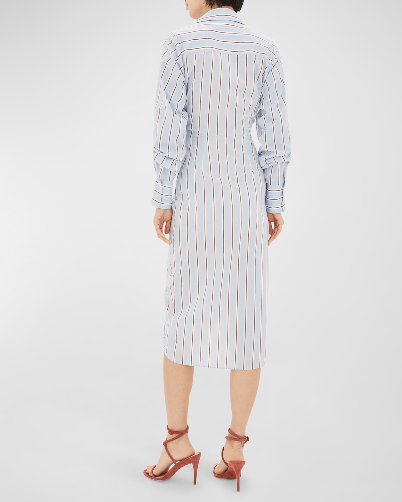 Veronica Beard Afton Striped Wrap Midi Dress | Neiman Marcus