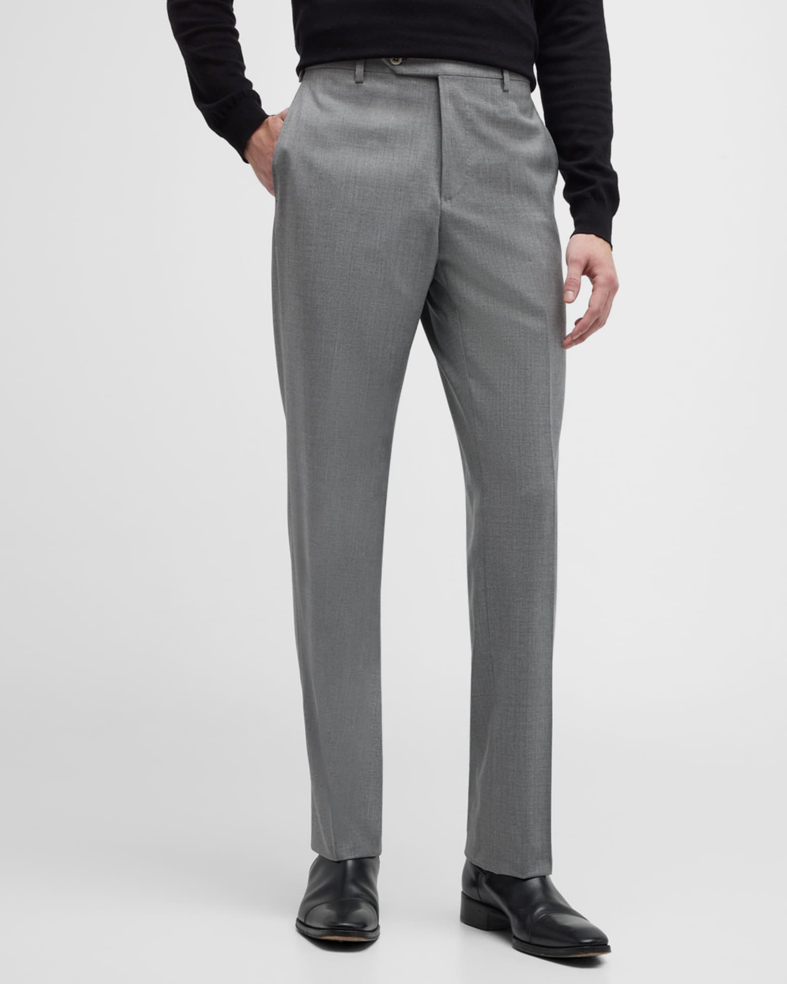 ZANELLA 32 Dk Brown wool pants trousers Italy $375 David slacks men's