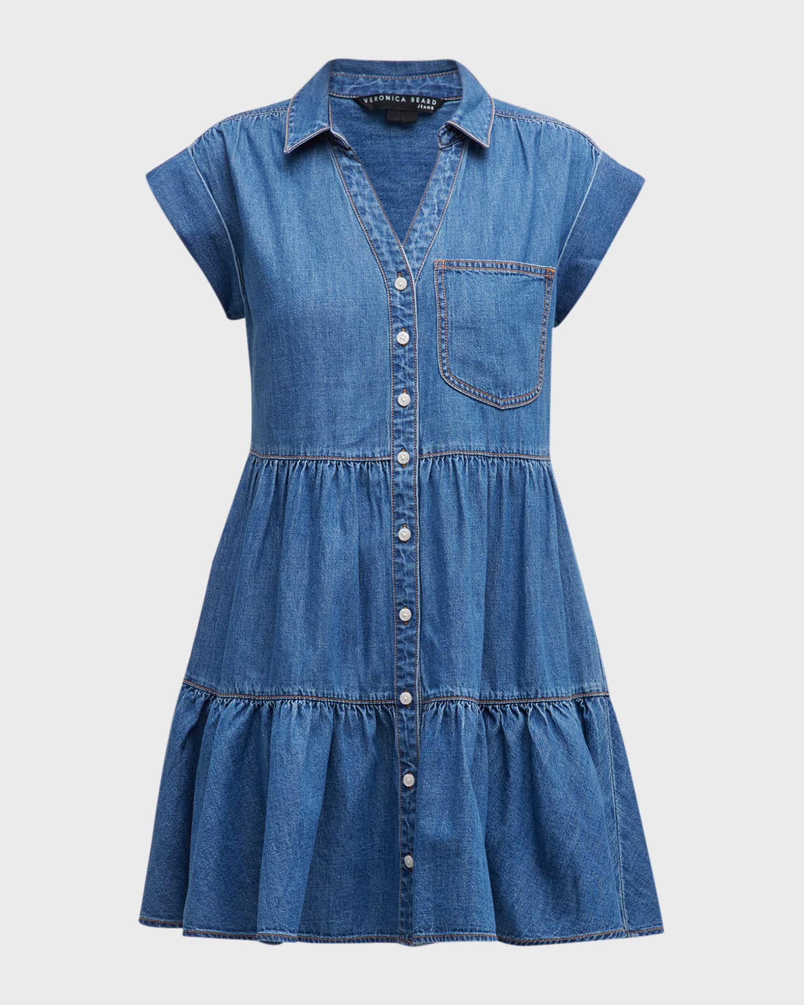 Trisha Denim Button-Front Mini Dress