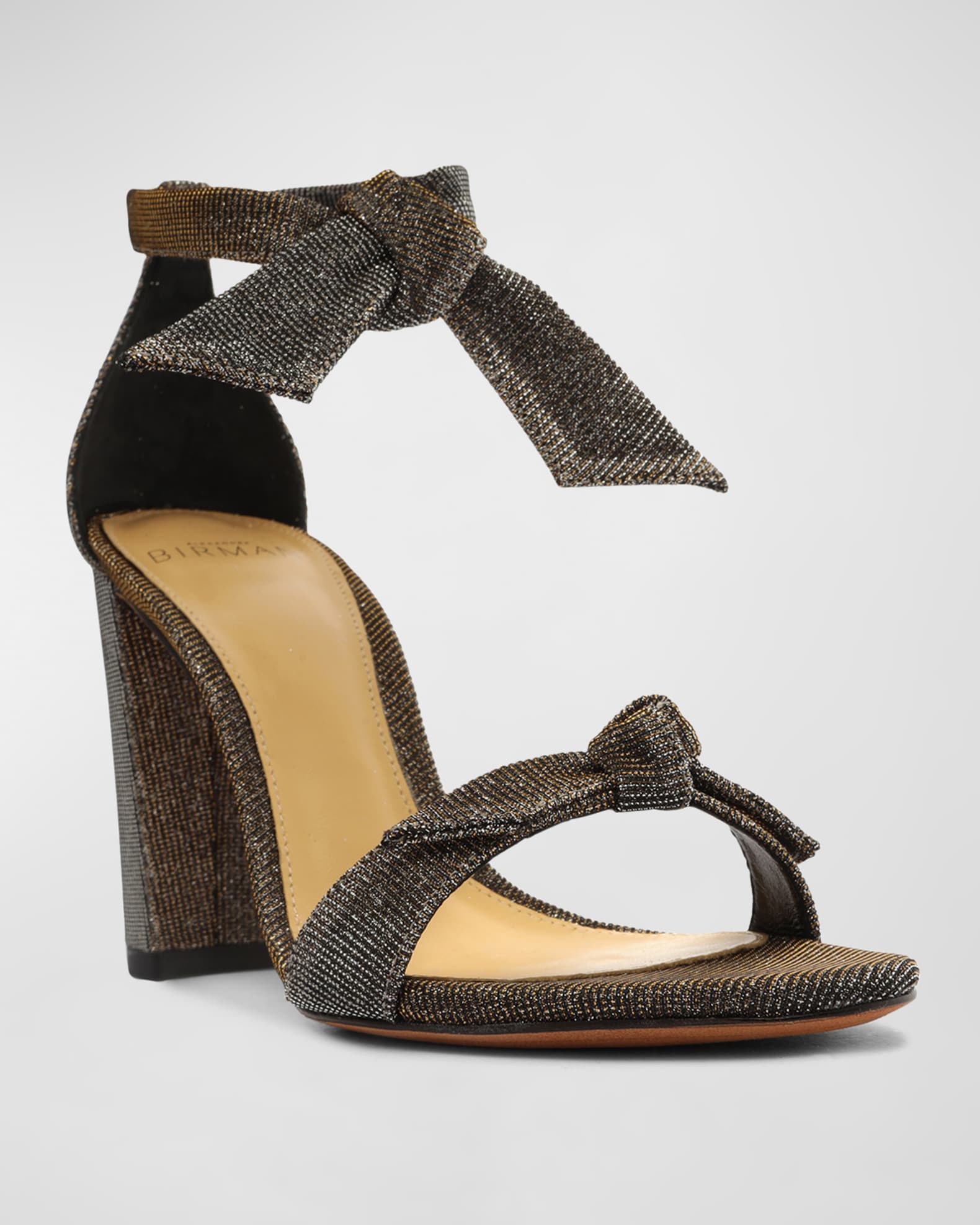 Clarita Metallic Ankle Tie Sandals
