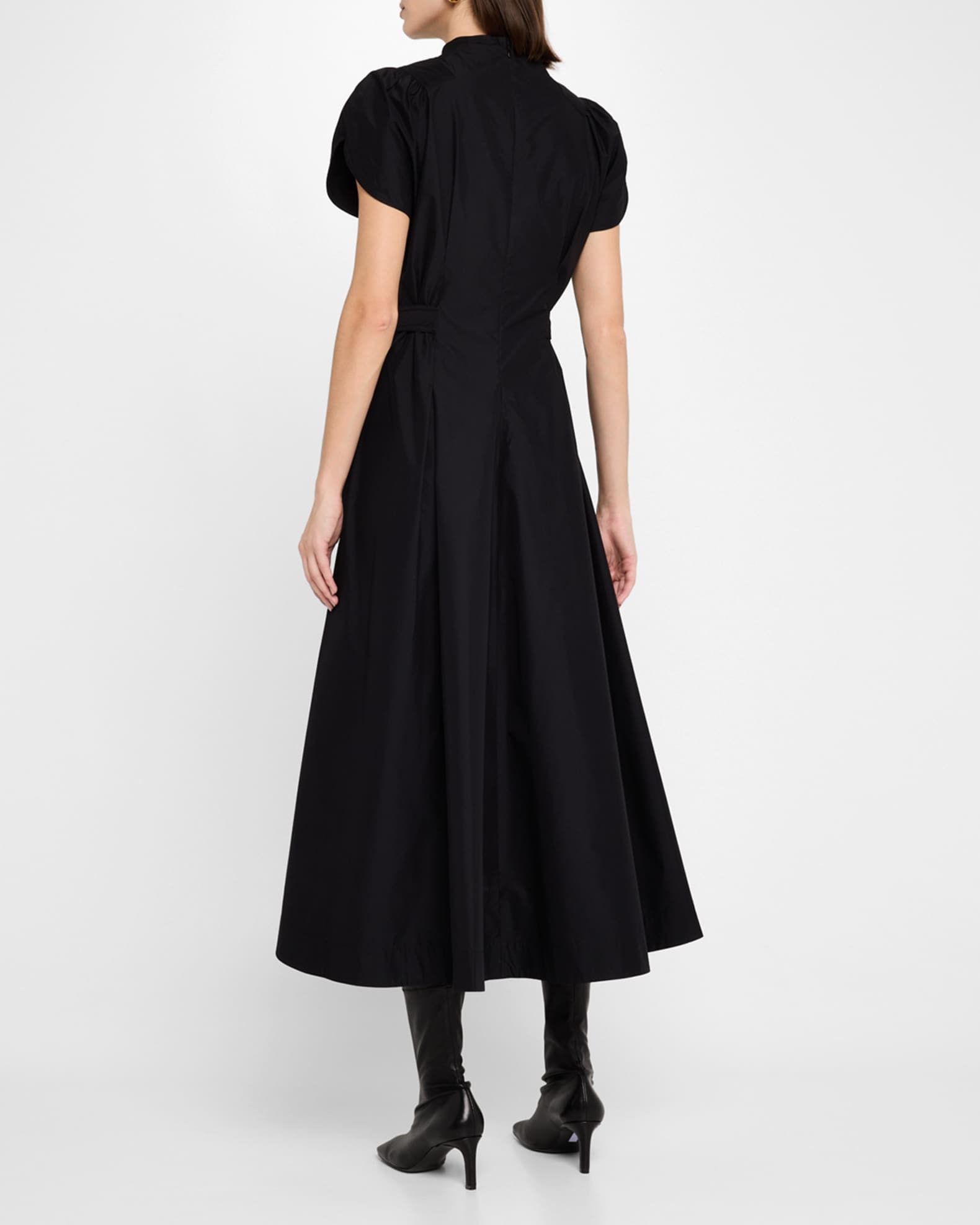 3.1 Phillip Lim Puff Sleeve Flared Midi Dress | Neiman Marcus