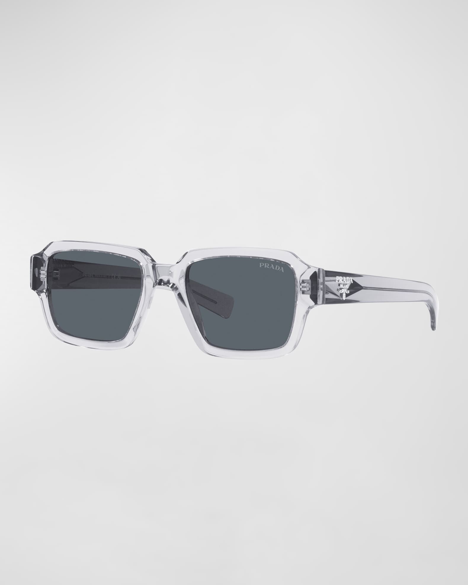 Prada Men s Clear Rectangle Sunglasses Neiman Marcus