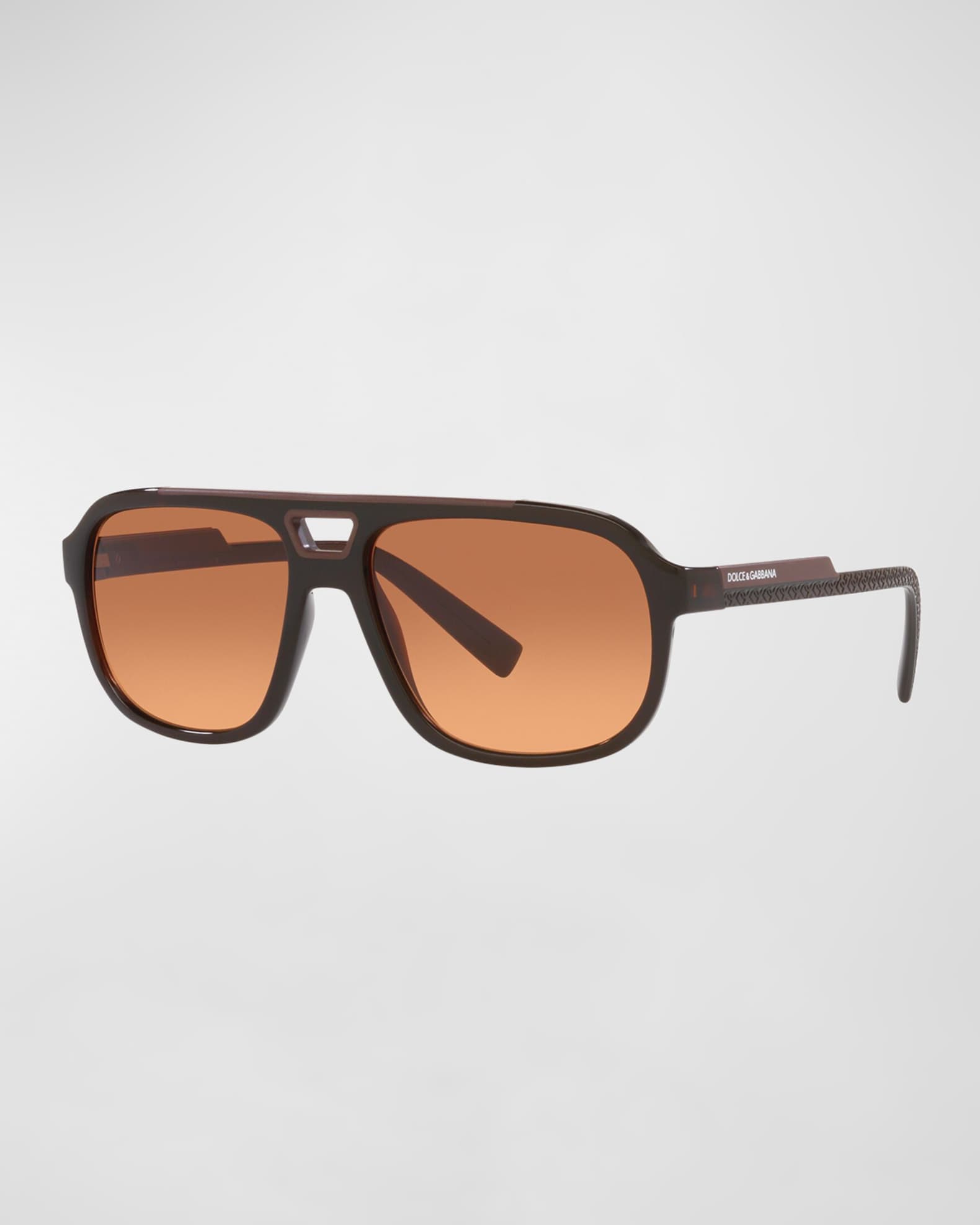 Dolce&Gabbana Men's DoubleBridge Gradient Rectangle Sunglasses