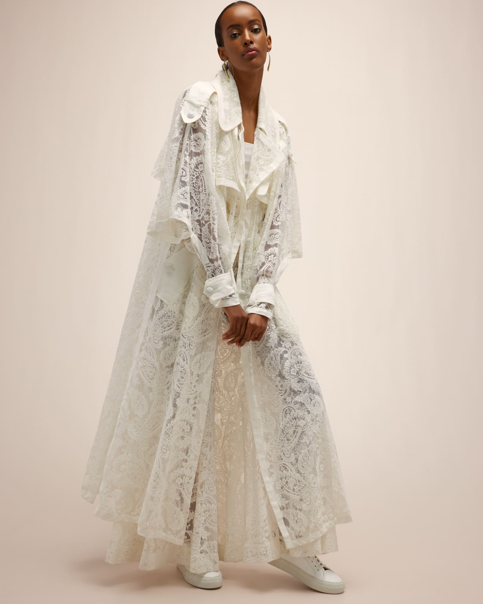 Lace trench outlet