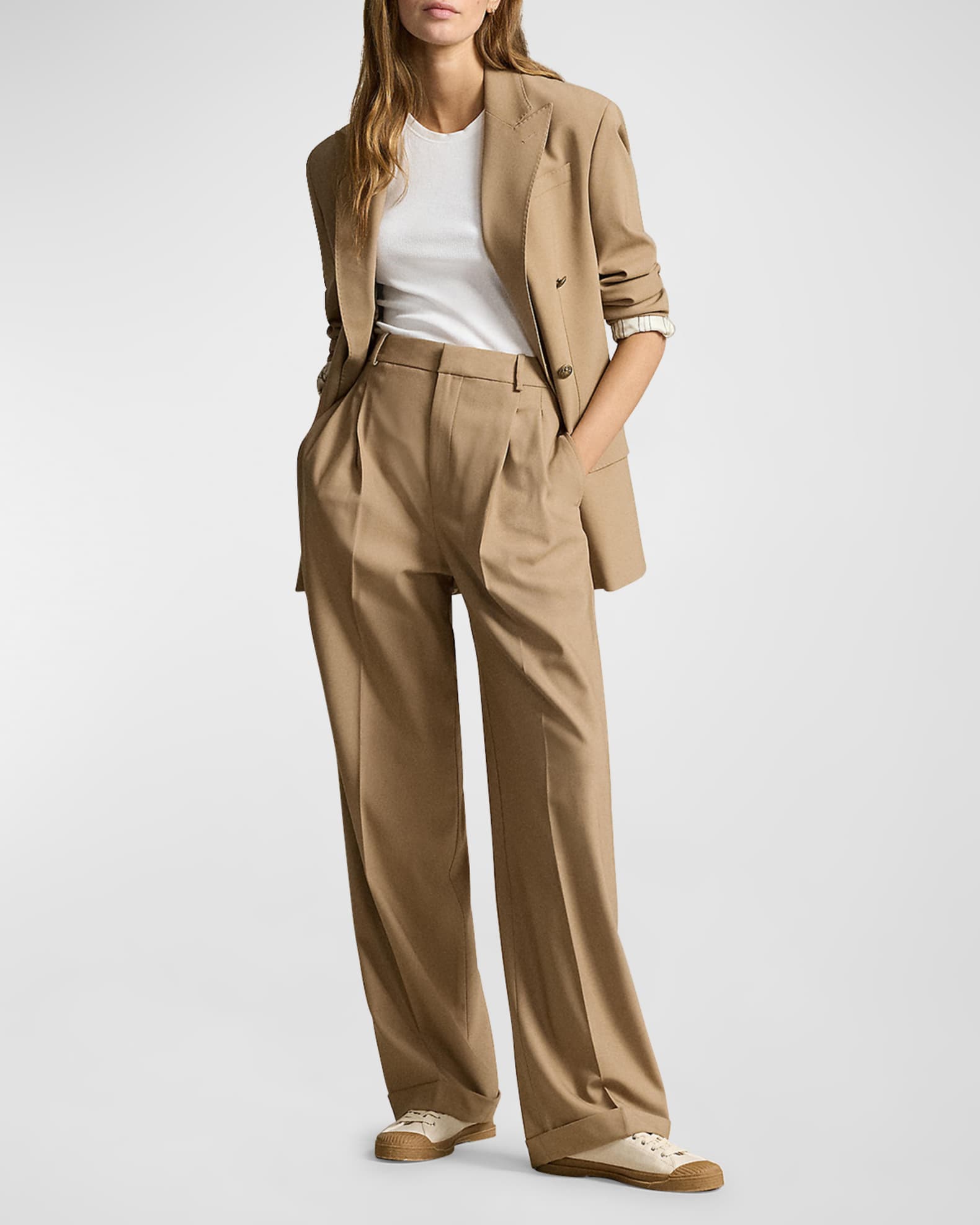 Polo Ralph Lauren Full-Length Pleated Pants | Neiman Marcus