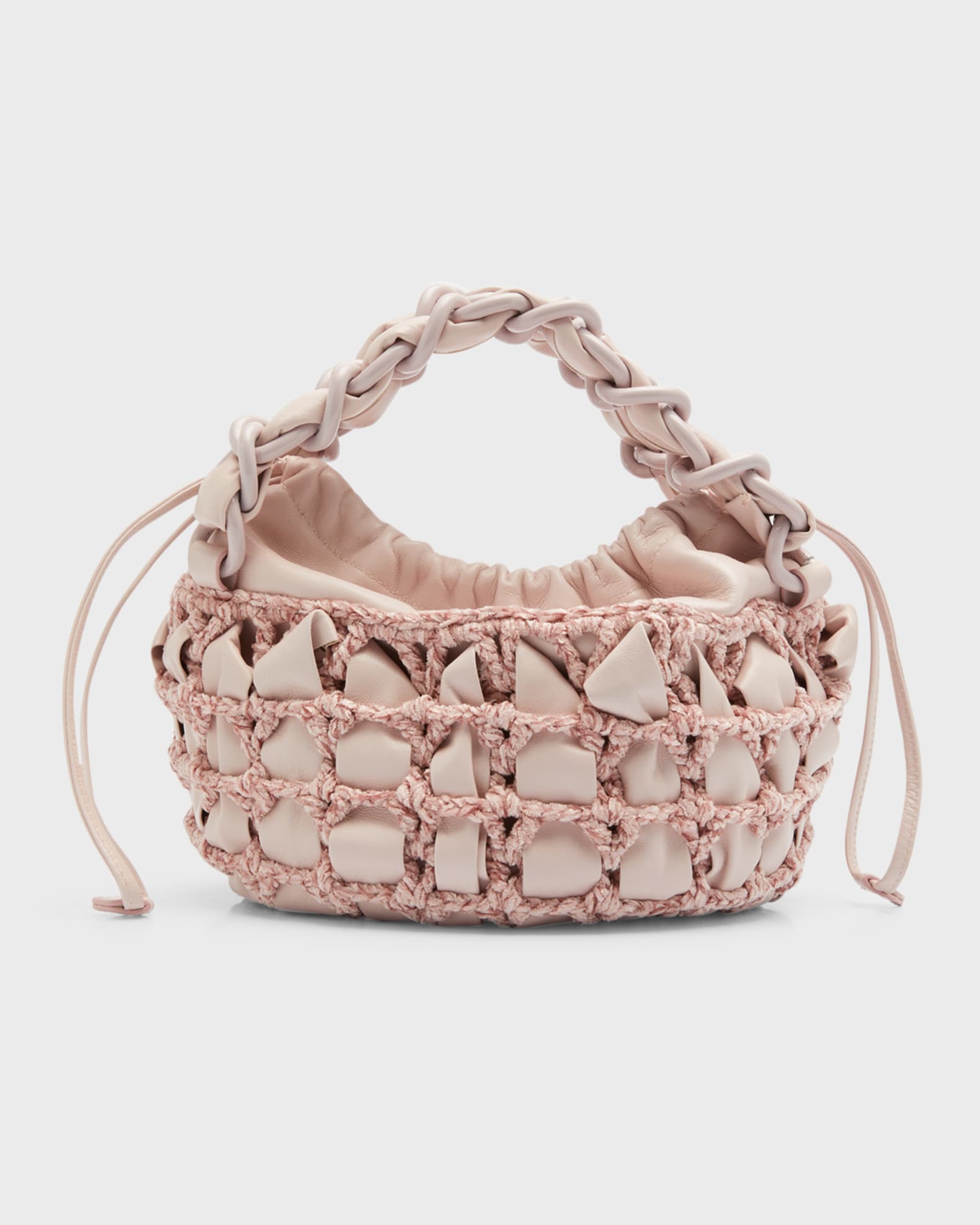 BY FAR Cass Braided Drawstring Top-Handle Bag | Neiman Marcus