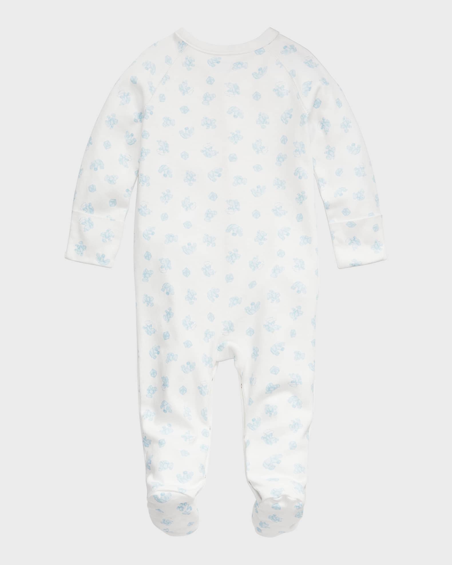 Ralph Lauren Childrenswear Boy's Teddy BearPrint Organic Cotton Footie