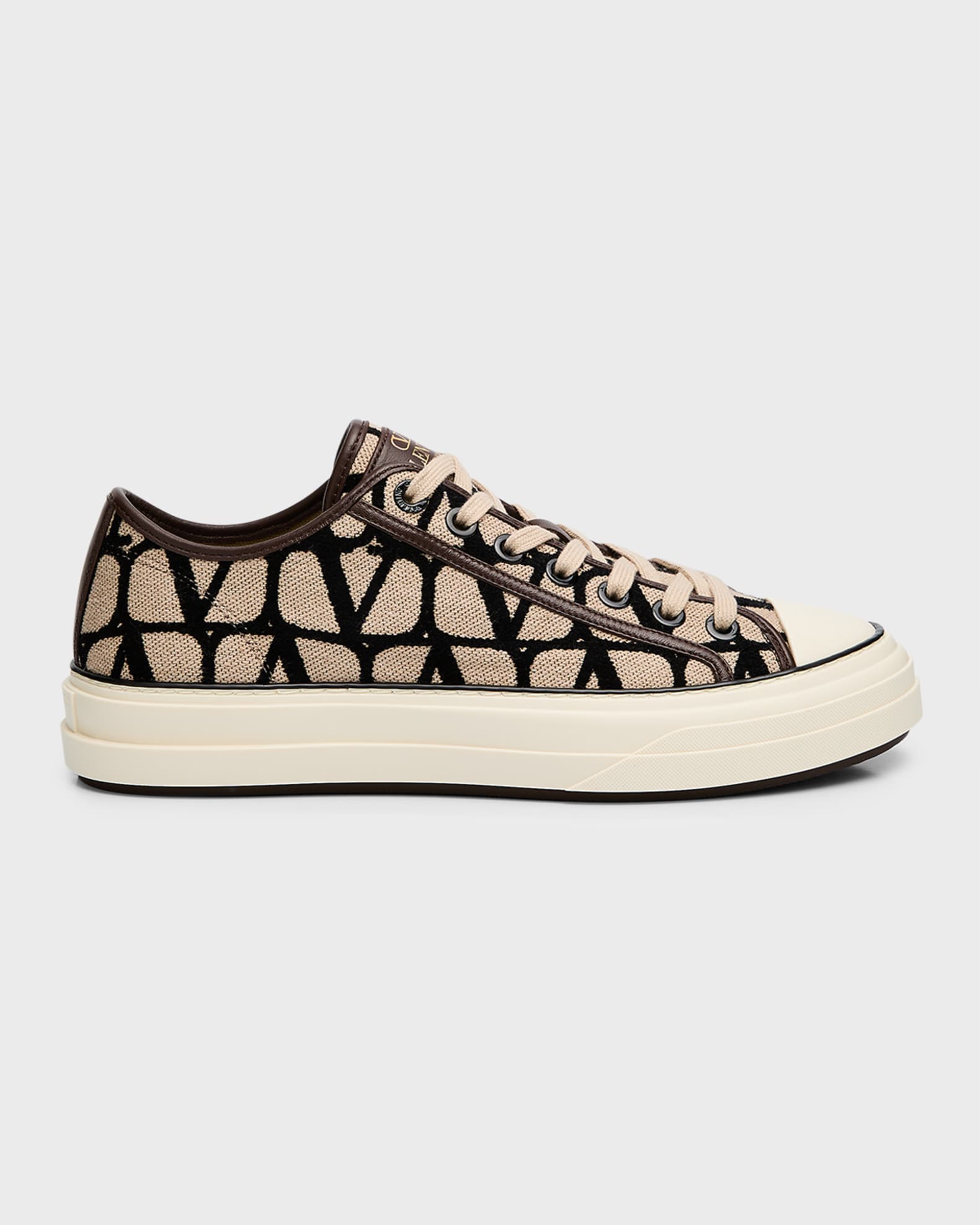 Valentino Garavani Men s Iconographe V Logo Jacquard Canvas Low Top Sneakers Neiman Marcus