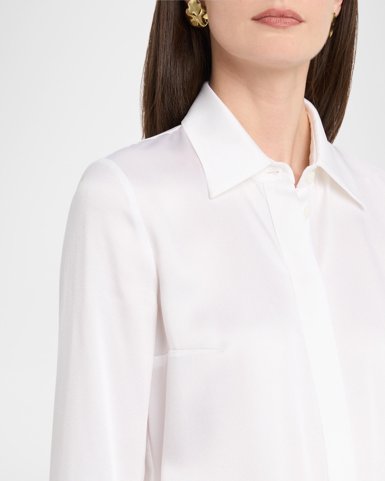 michael kors white dress shirt Michael Kors Men's Eco Passport Stretch Untucked Slim Fit Dress Shirt - Gray