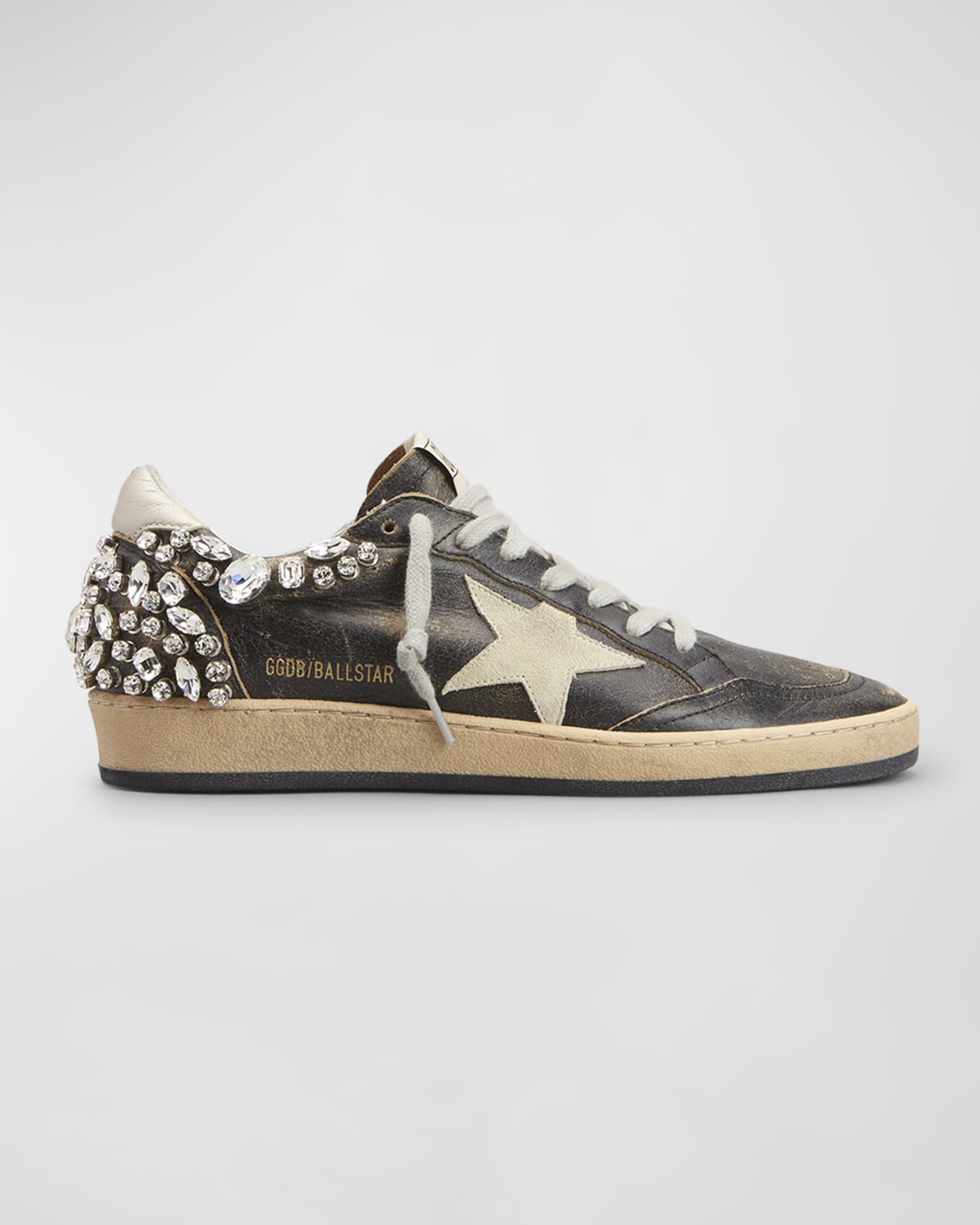 Golden Goose Ballstar Crystal Leather Low-Top Sneakers | Neiman Marcus