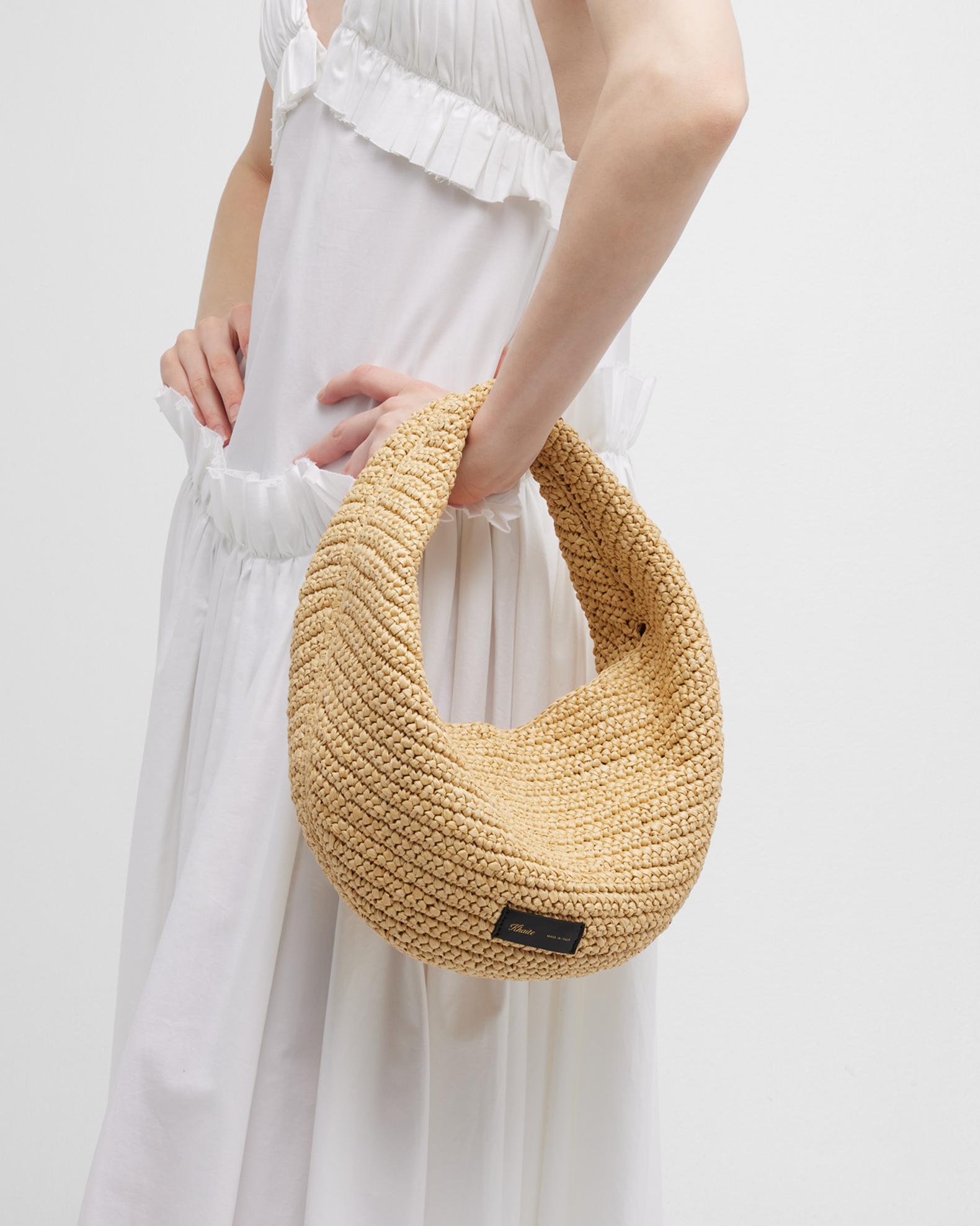 Khaite Olivia Medium Raffia Hobo Bag Neiman Marcus