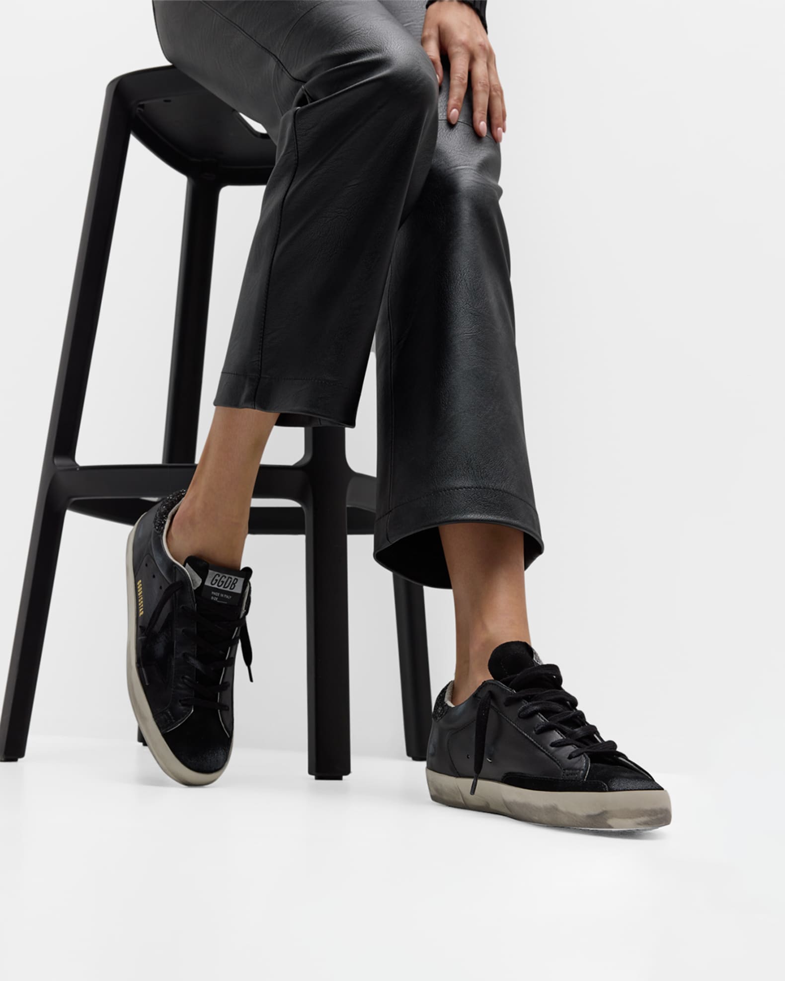 Superstar Leather Glitter Low-Top Sneakers 1