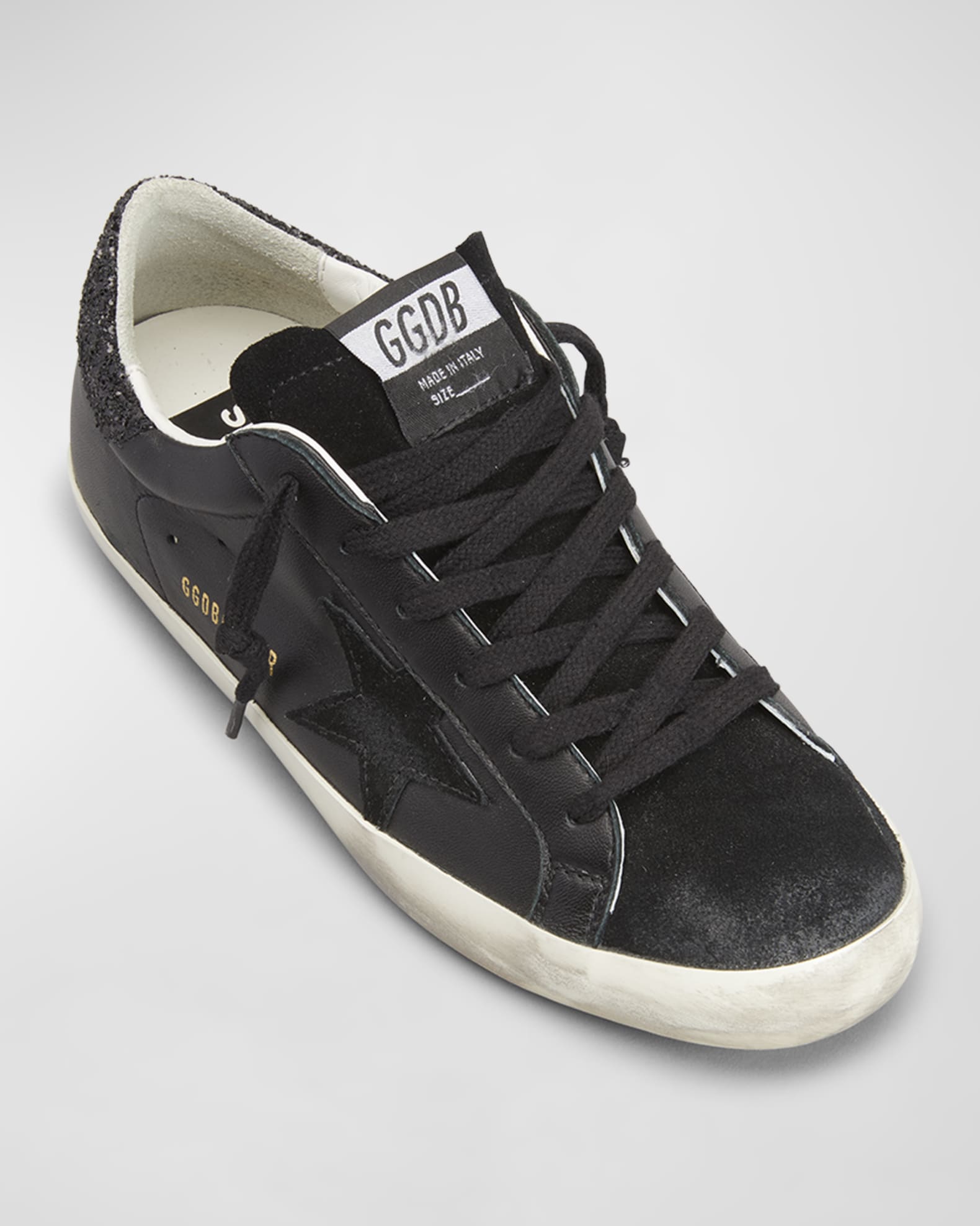 Golden Goose Superstar Leather Glitter Low-Top Sneakers