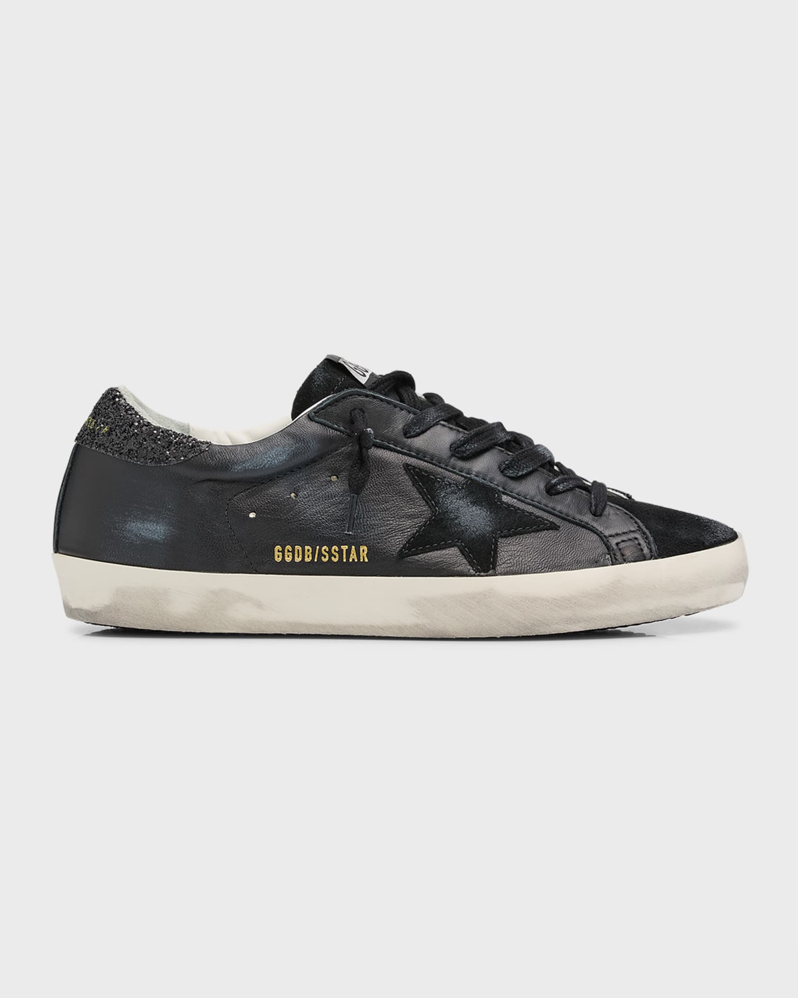 Golden Goose Superstar Leather Glitter Low-Top Sneakers | Neiman Marcus