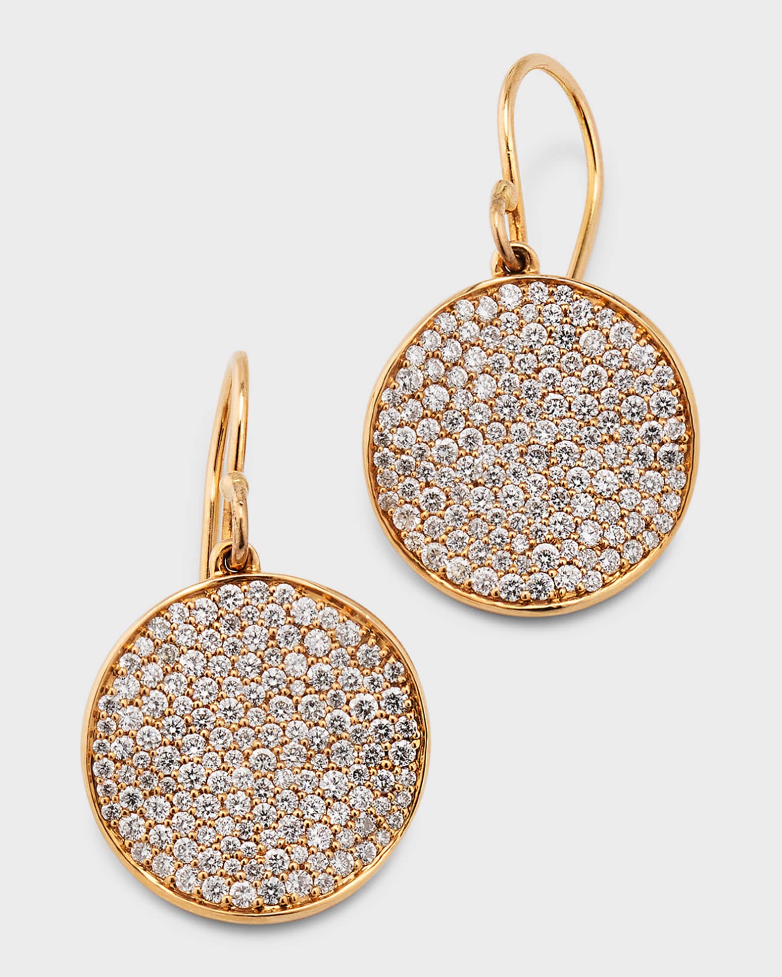 Ippolita 18K Rose Gold Stardust Medium Flower Disc Drop Earrings with Diamonds Neiman Marcus