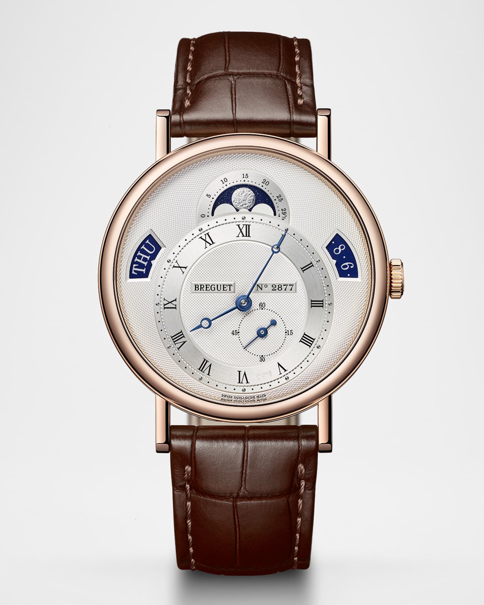 Classique Calendrier 18K Rose Gold 39mm Watch with Alligator Strap 0