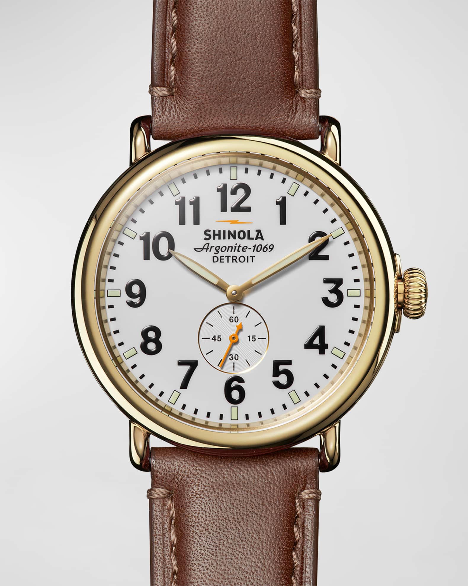 Shinola Men's The Runwell Leather Strap Watch, 47mm