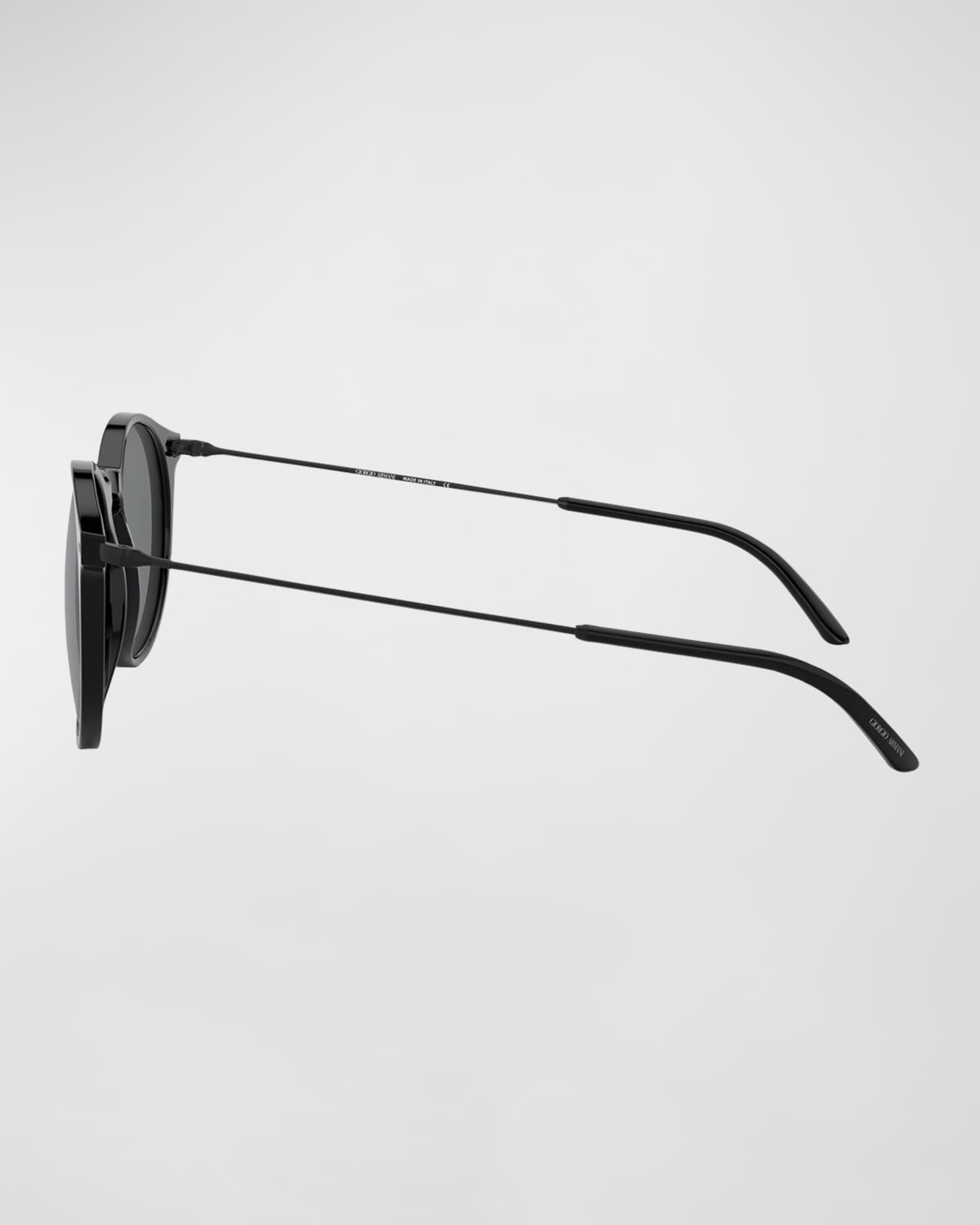 Slim Round Acetate & Plastic Sunglasses  1