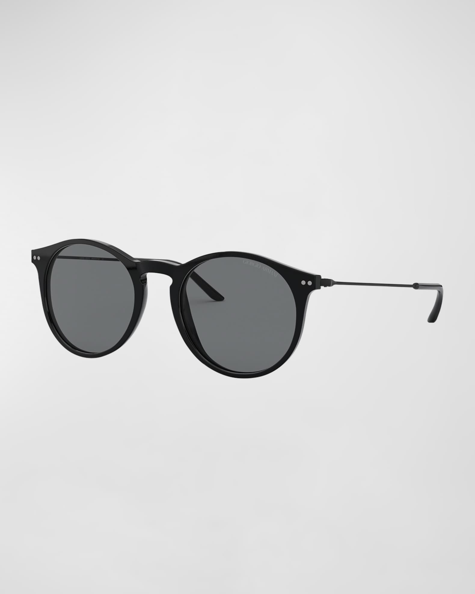 Slim Round Acetate & Plastic Sunglasses  0