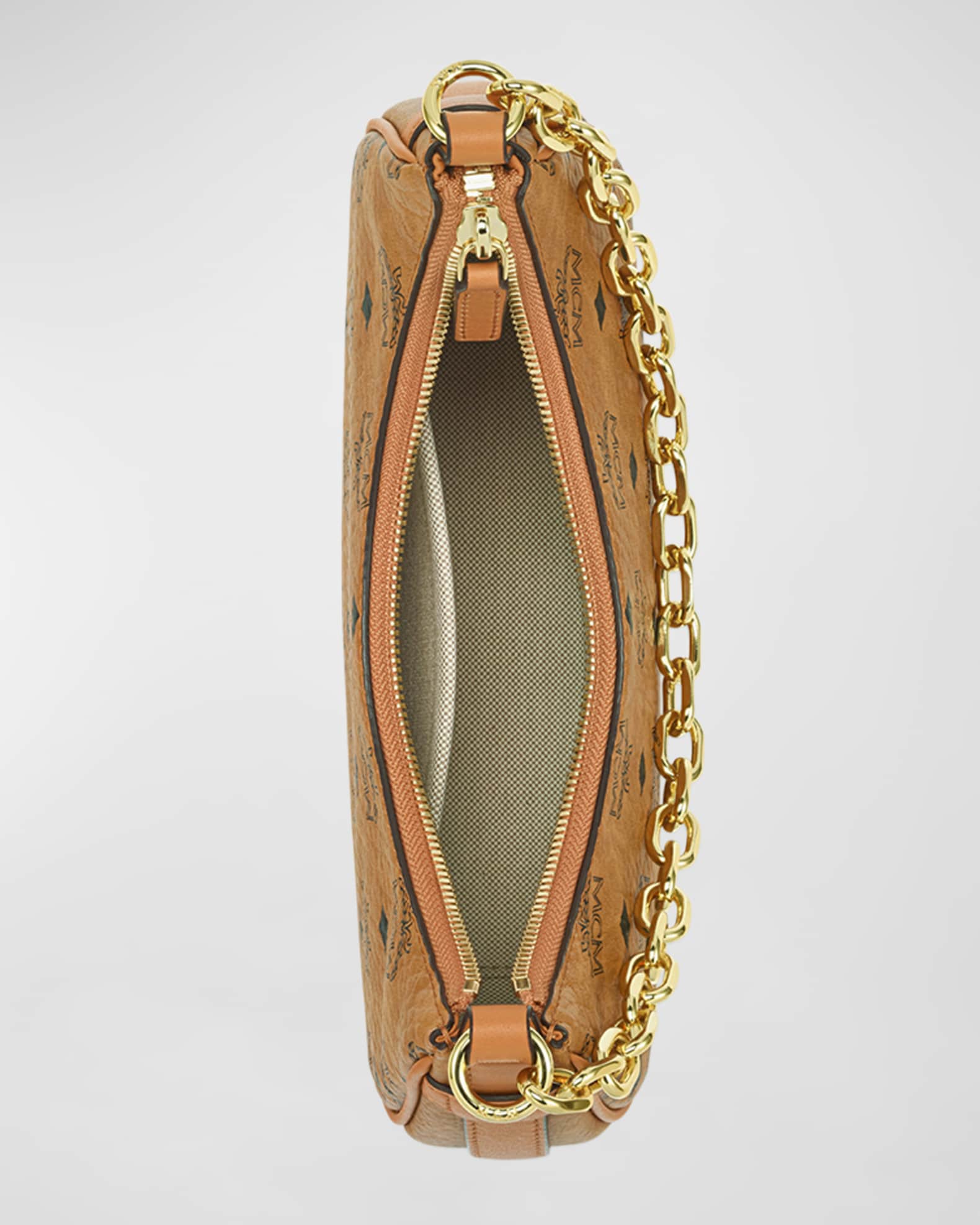 MCM Aren Small Monogram Hobo Shoulder Bag Neiman Marcus