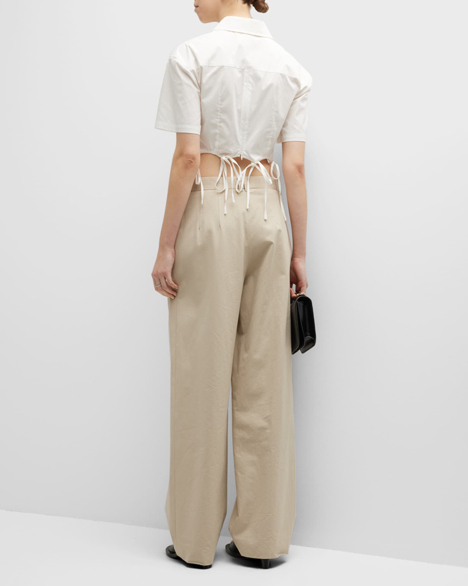 Anna Quan Cecil Cropped Tassel Suiting Top | Neiman Marcus