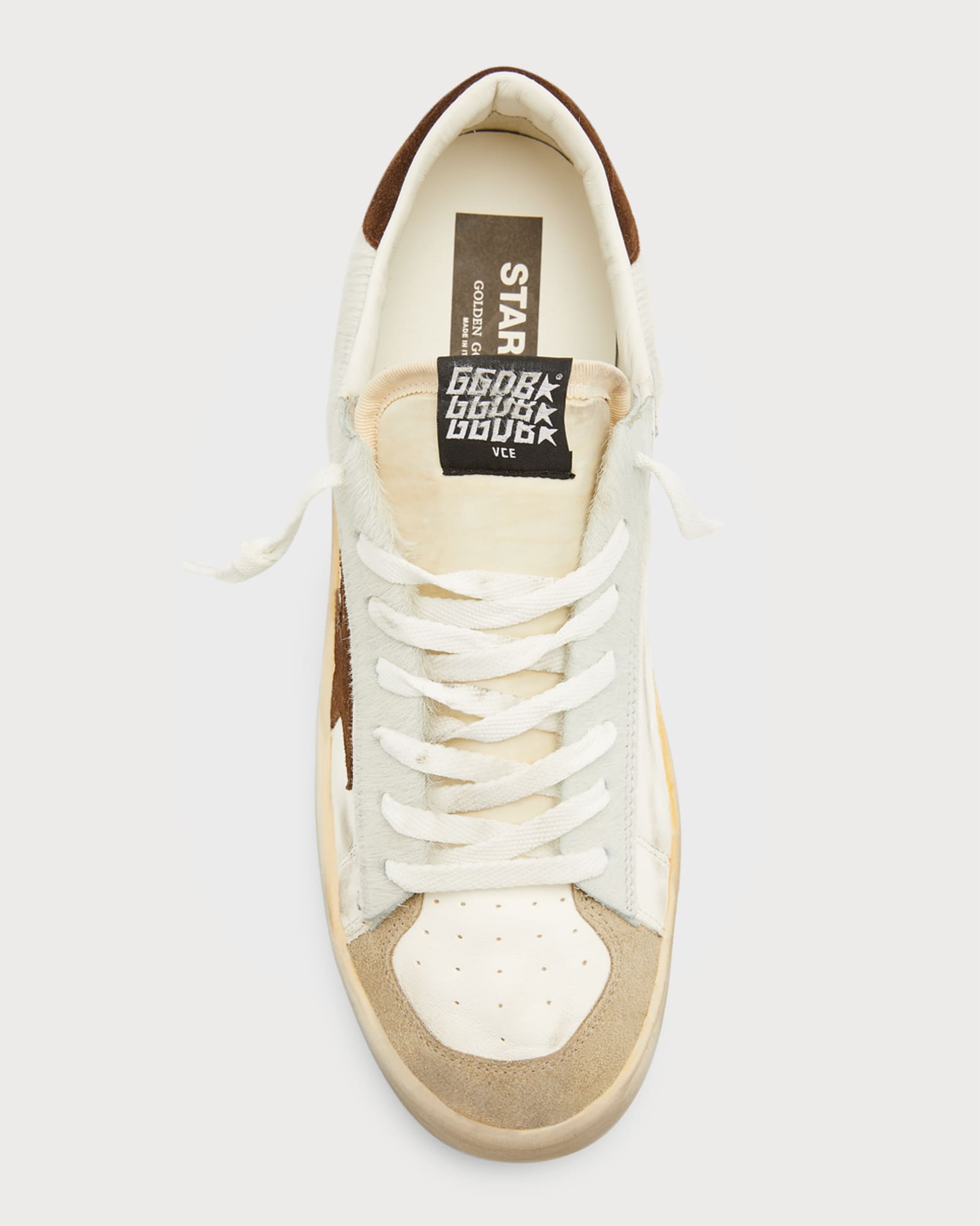 スニーカー GOLDEN  DELUXE BRAND Stardan leather low-top sneakers 0400022091878_WHITEICEBLUE?wid