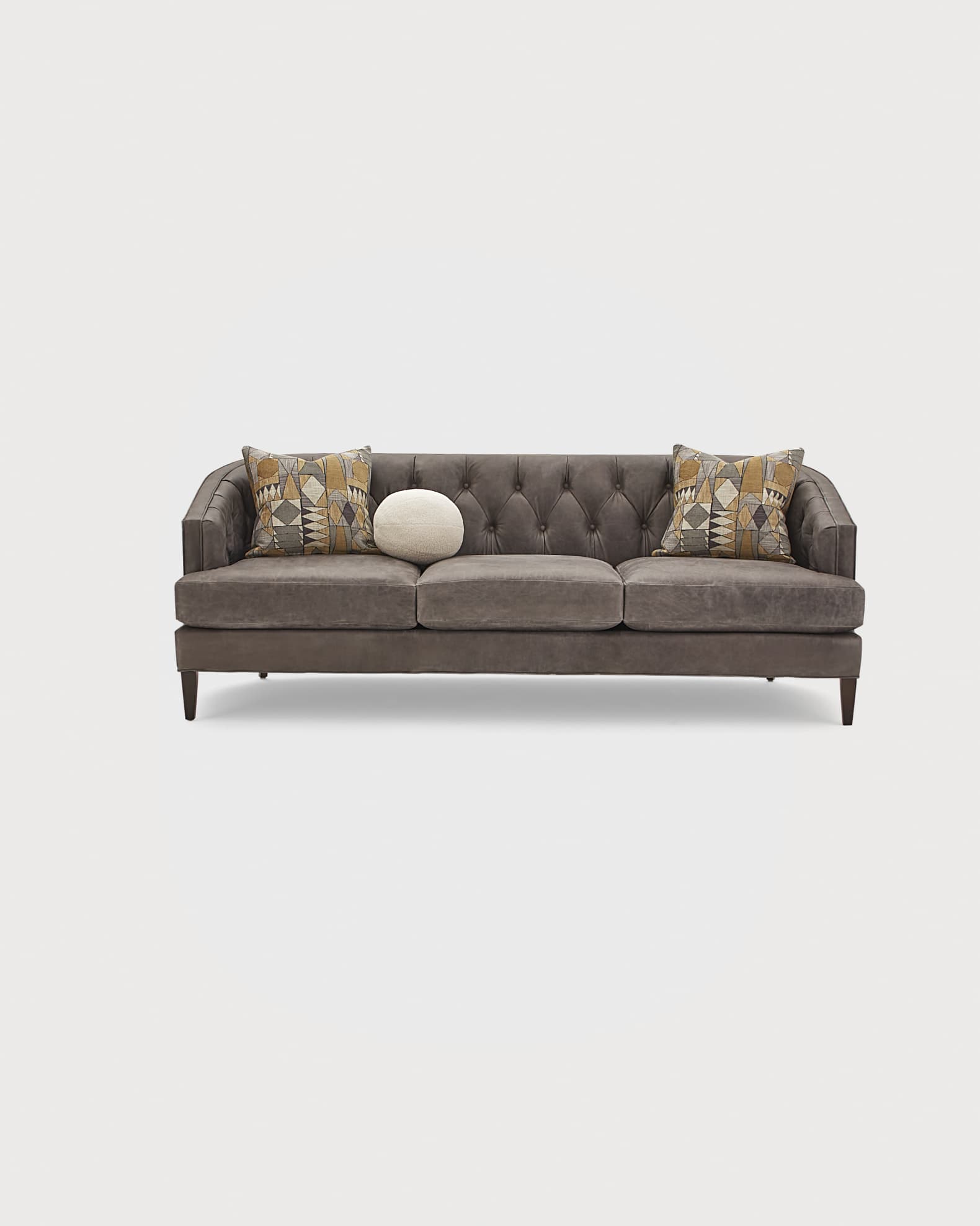Circe Tufted Leather Sofa 88" 1