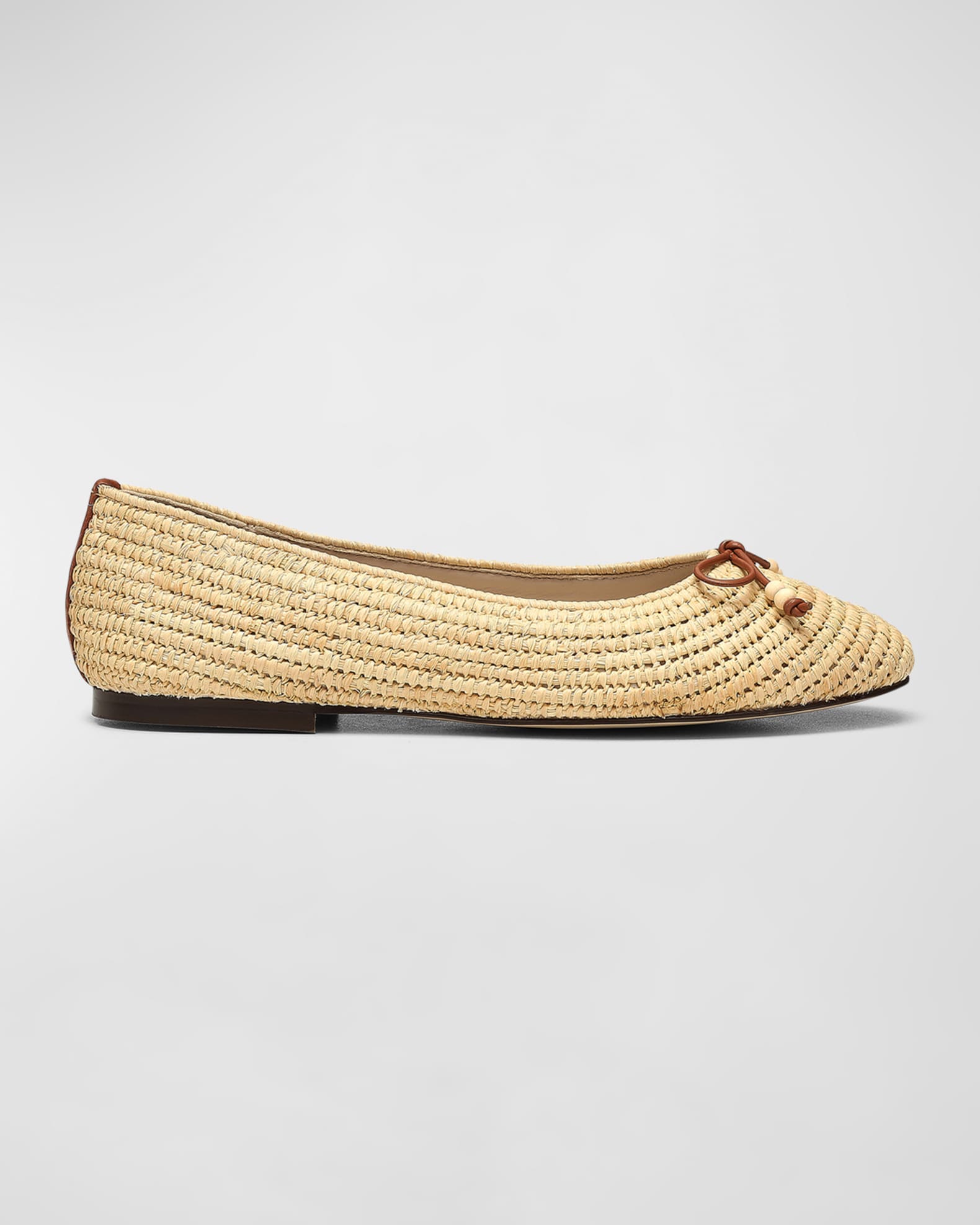 Joie Aimee Woven Raffia Ballerina Flats | Neiman Marcus