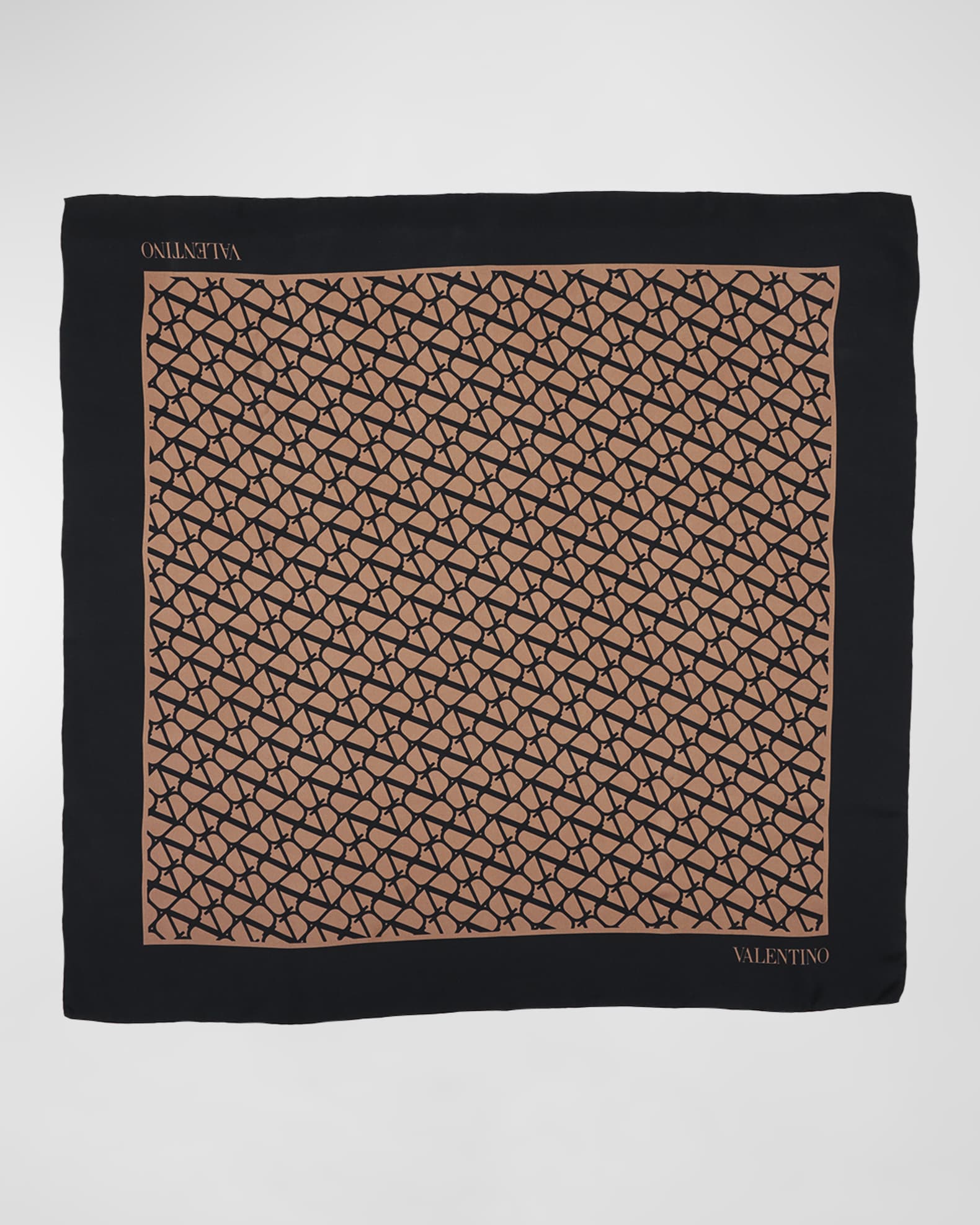 Valentino Garavani TwoTone VLogo Silk Square Scarf Neiman Marcus