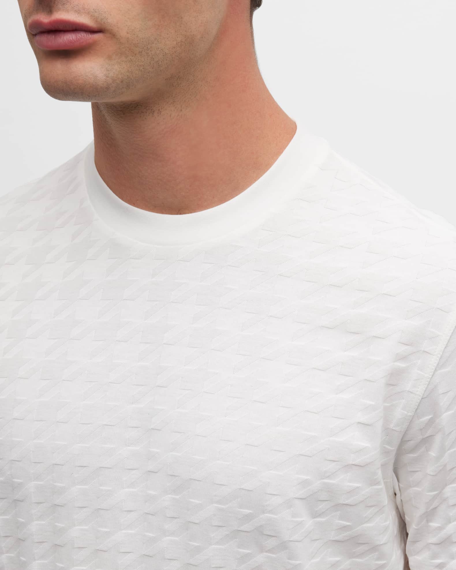 Emporio Armani Men's Houndstooth Crewneck TShirt Neiman Marcus