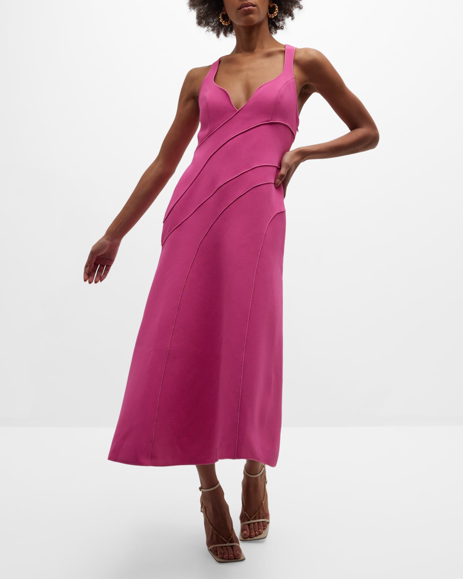 Acler Newgate Seamed Midi Dress | Neiman Marcus