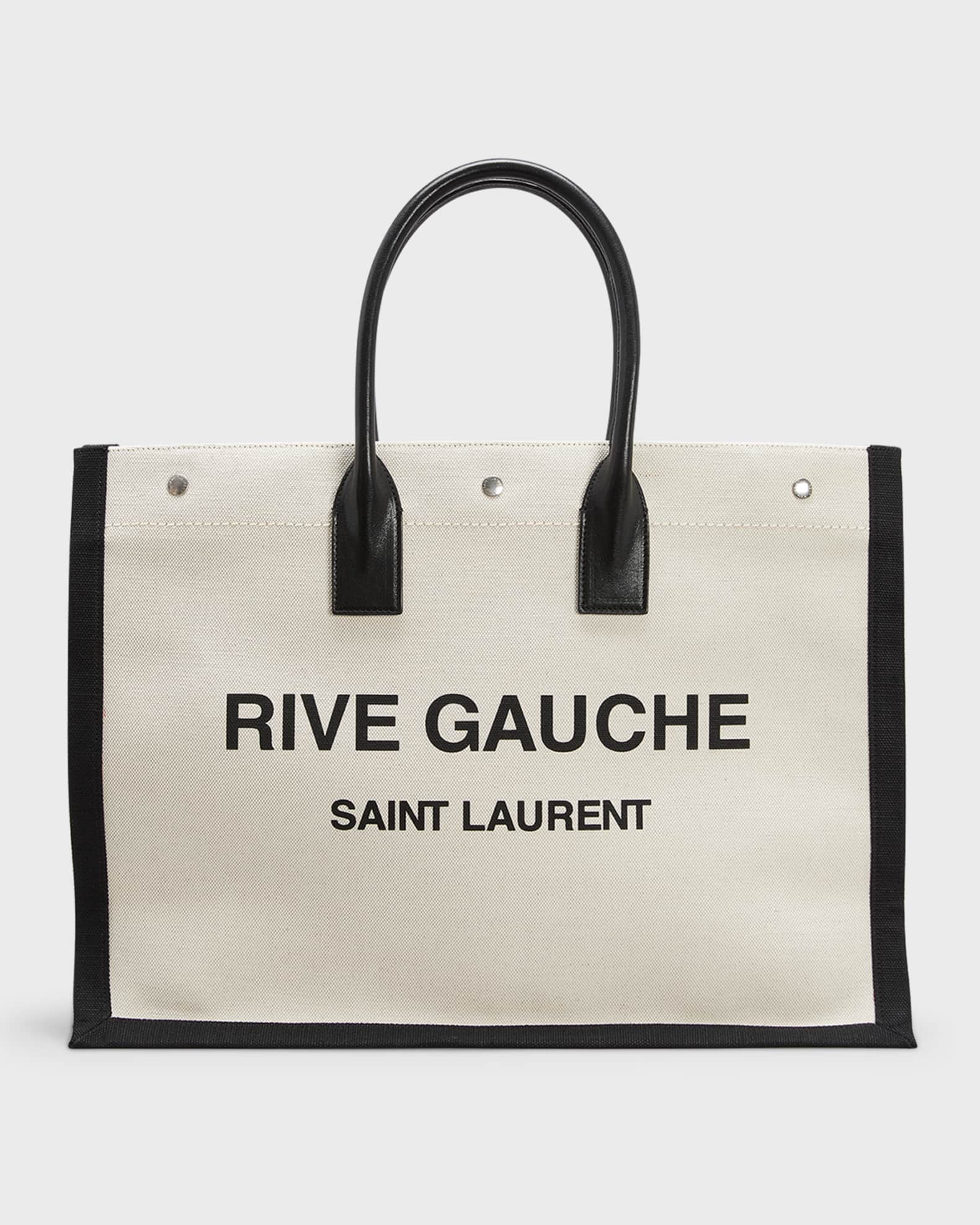 Replica Saint Laurent Beige Linen Rive Gauche Tote Bag