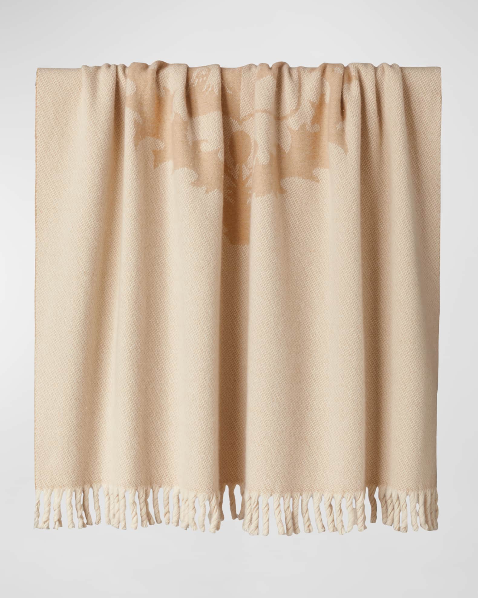 Loro Piana Jacquard Crest Cashmere Blanket Neiman Marcus