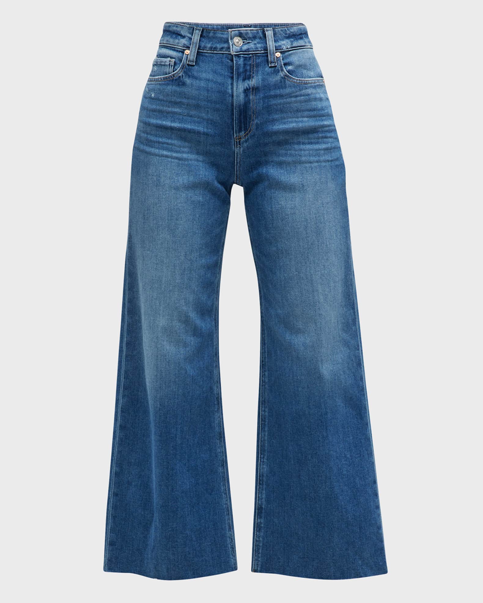 PAIGE Anessa Wide-Leg Cropped Jeans Neiman Marcus
