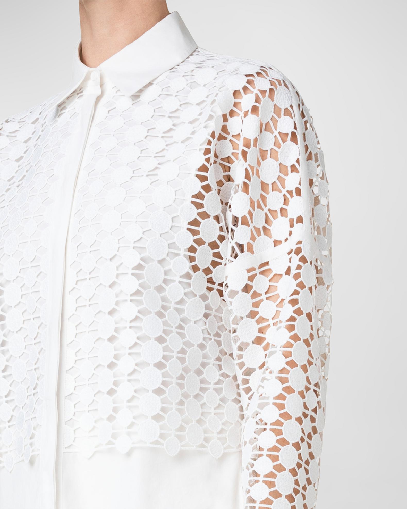 Akris punto Kaleidoscope Dot Guipure Overlay Collared Blouse | Neiman ...