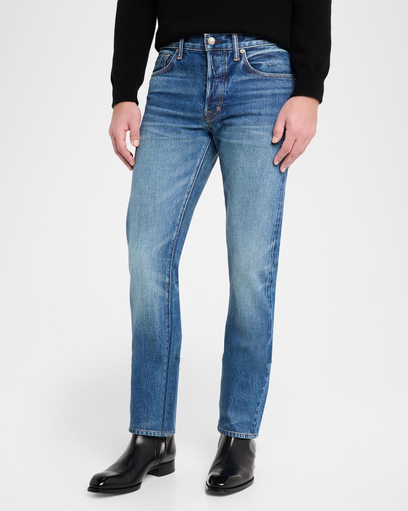 TOM FORD Men's Straight-Fit Selvedge Denim Jeans | Neiman Marcus