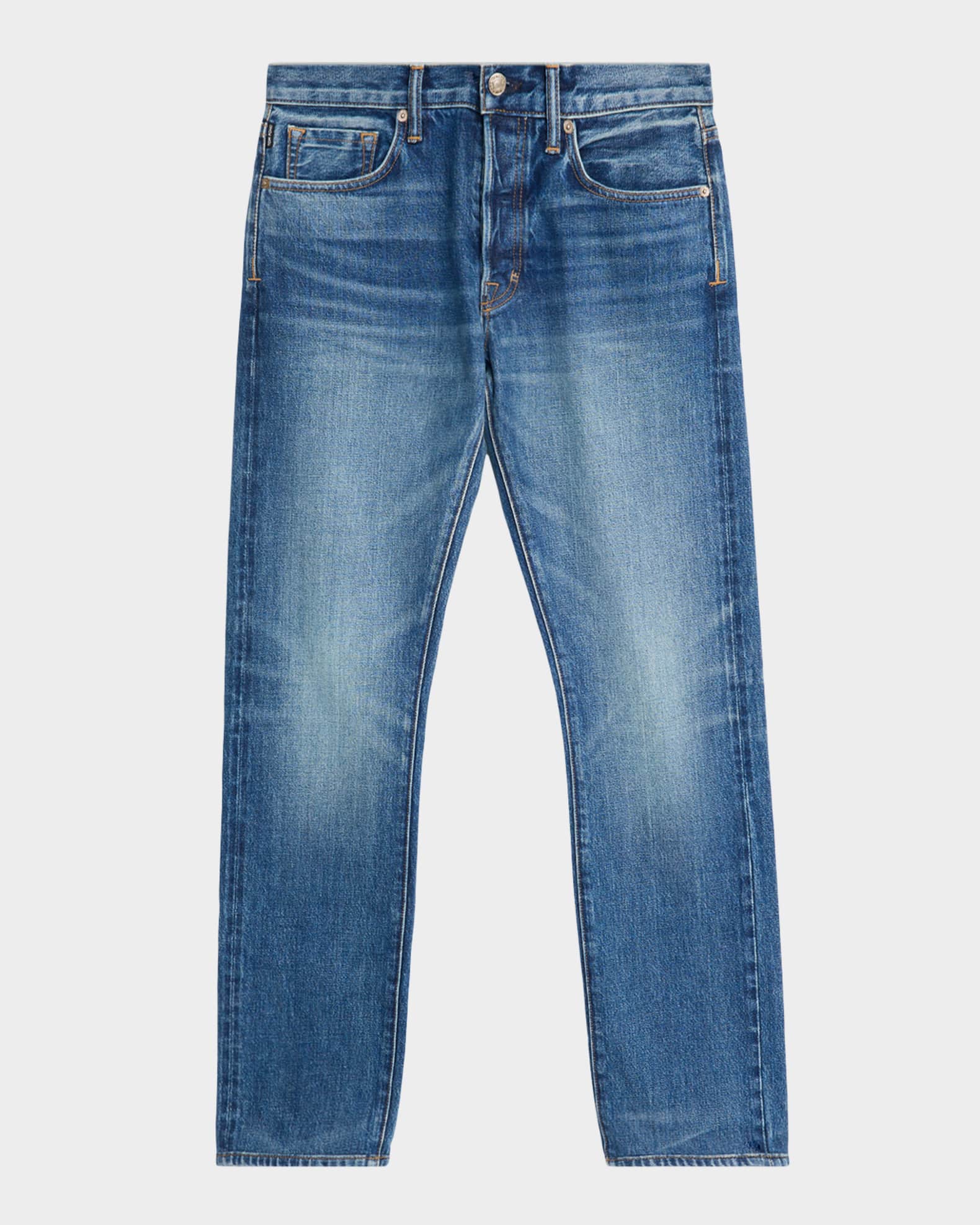 TOM FORD Men's Straight-Fit Selvedge Denim Jeans | Neiman Marcus