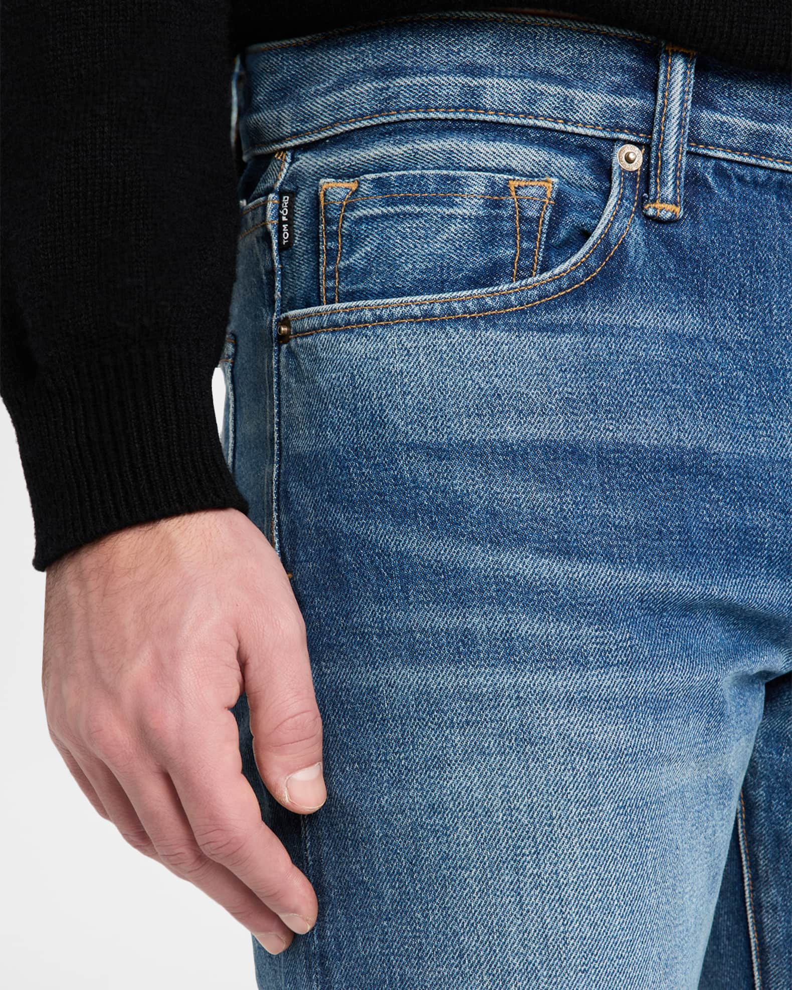 TOM FORD Men's Straight-Fit Selvedge Denim Jeans | Neiman Marcus