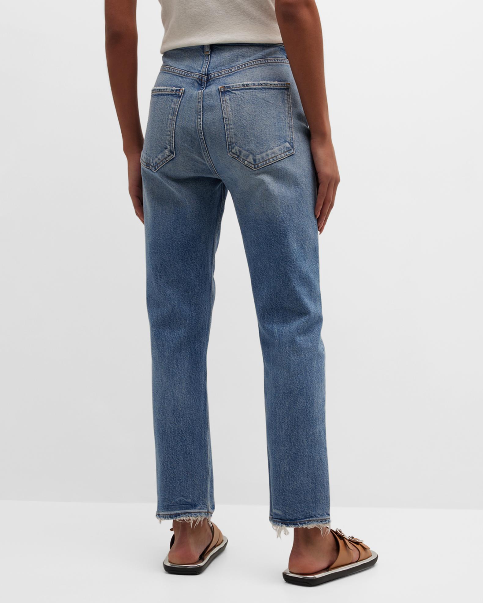 AGOLDE Riley Slim Straight Crop Jeans | Neiman Marcus