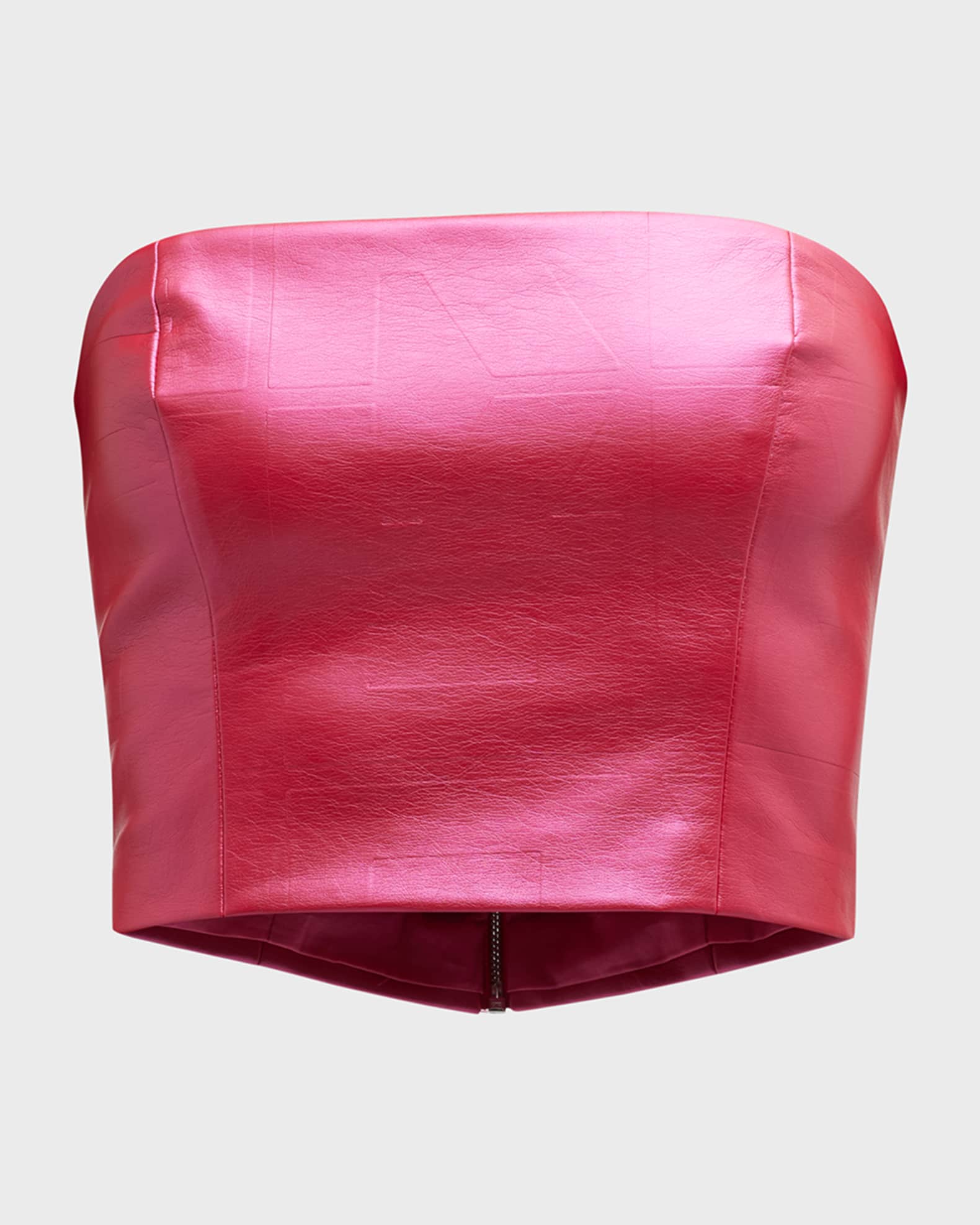 Rotate Birger Christensen Embossed FauxLeather Corset Top Neiman Marcus