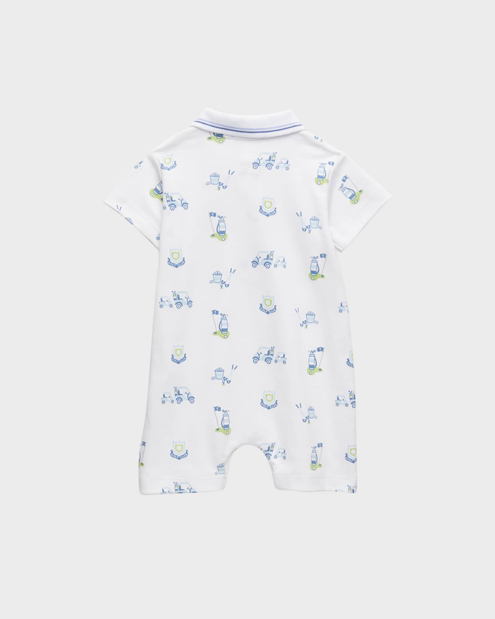 Kissy Kissy Boy's Hole In One Collared Printed Playsuit, Size Newborn