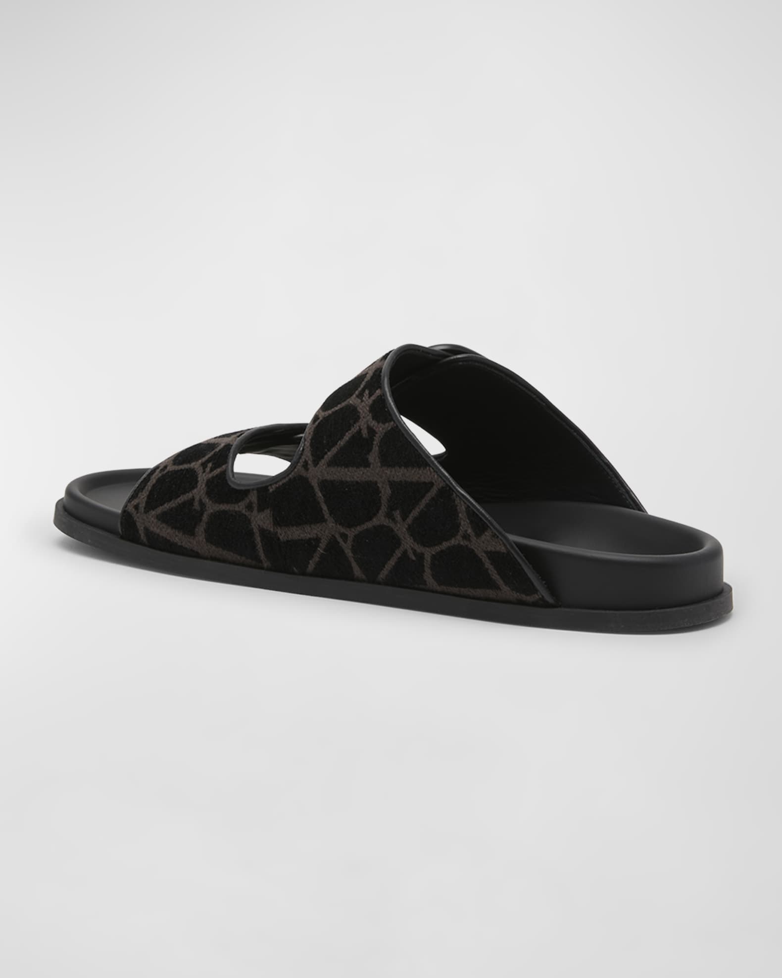 Valentino Garavani Men s V Logo Textile Slide Sandals Neiman Marcus