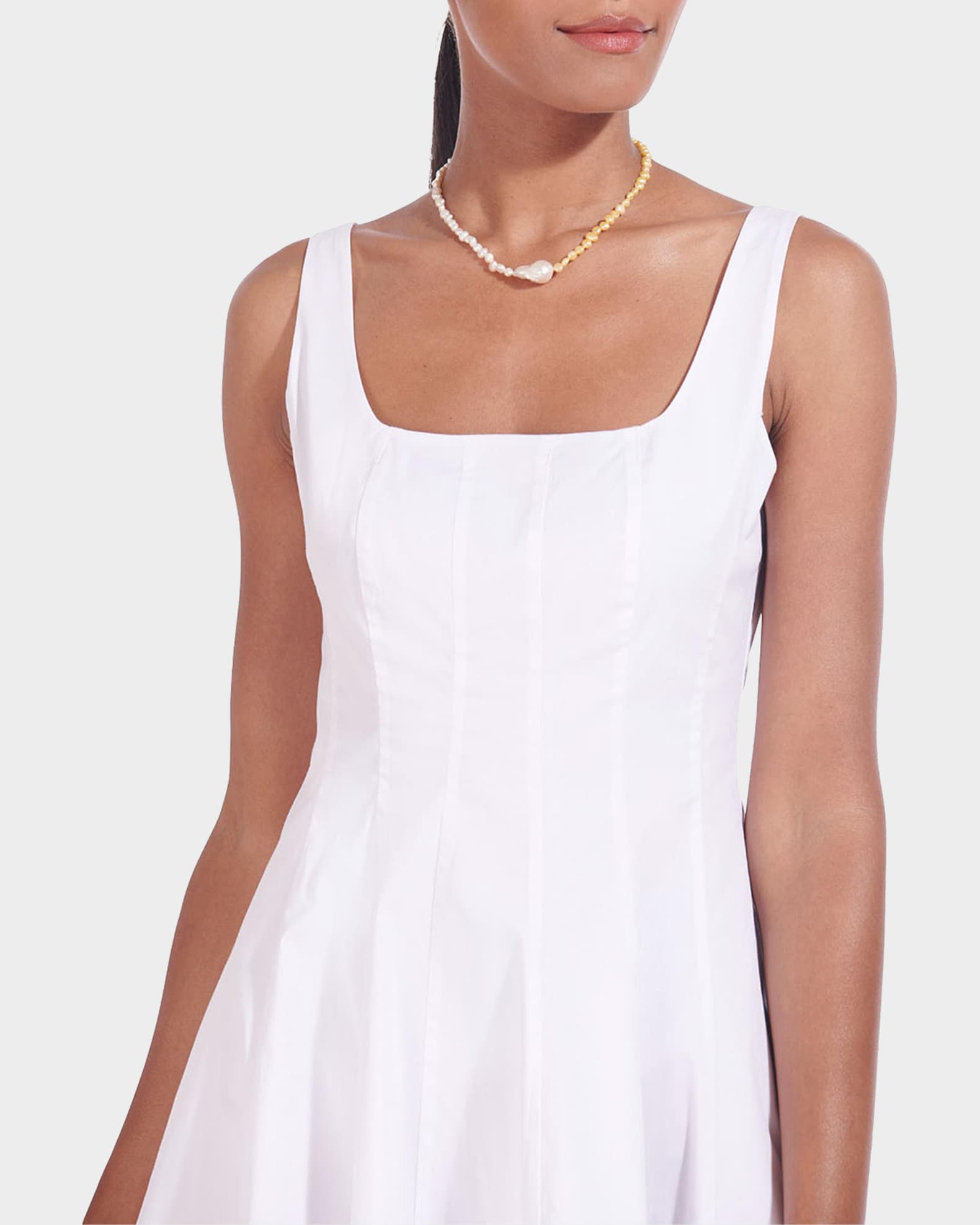 chanel mini white dress Chanel Neoprene Mini Dress with Pearls – Vintage Grace