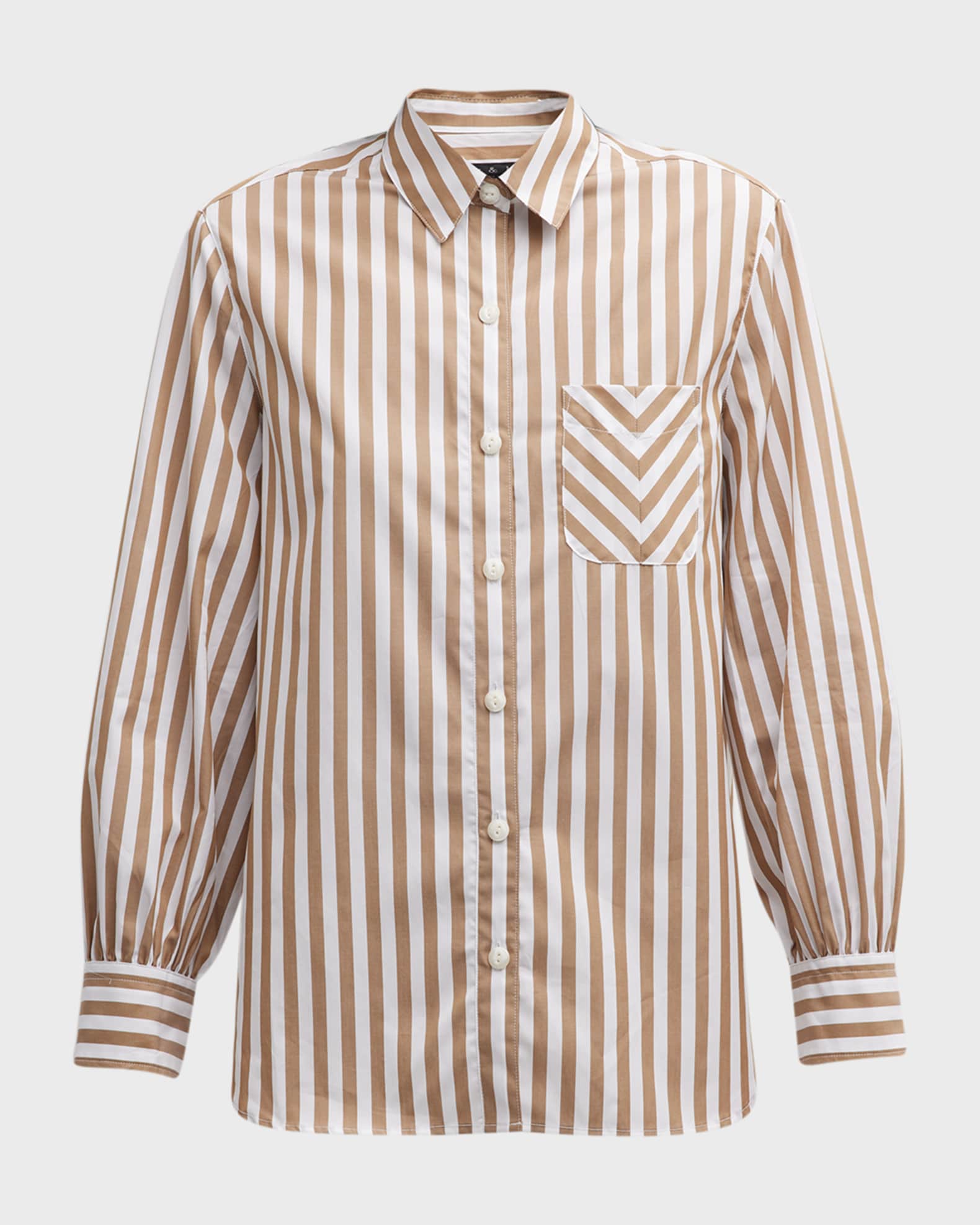 Maxine Striped Button-Front Shirt 0