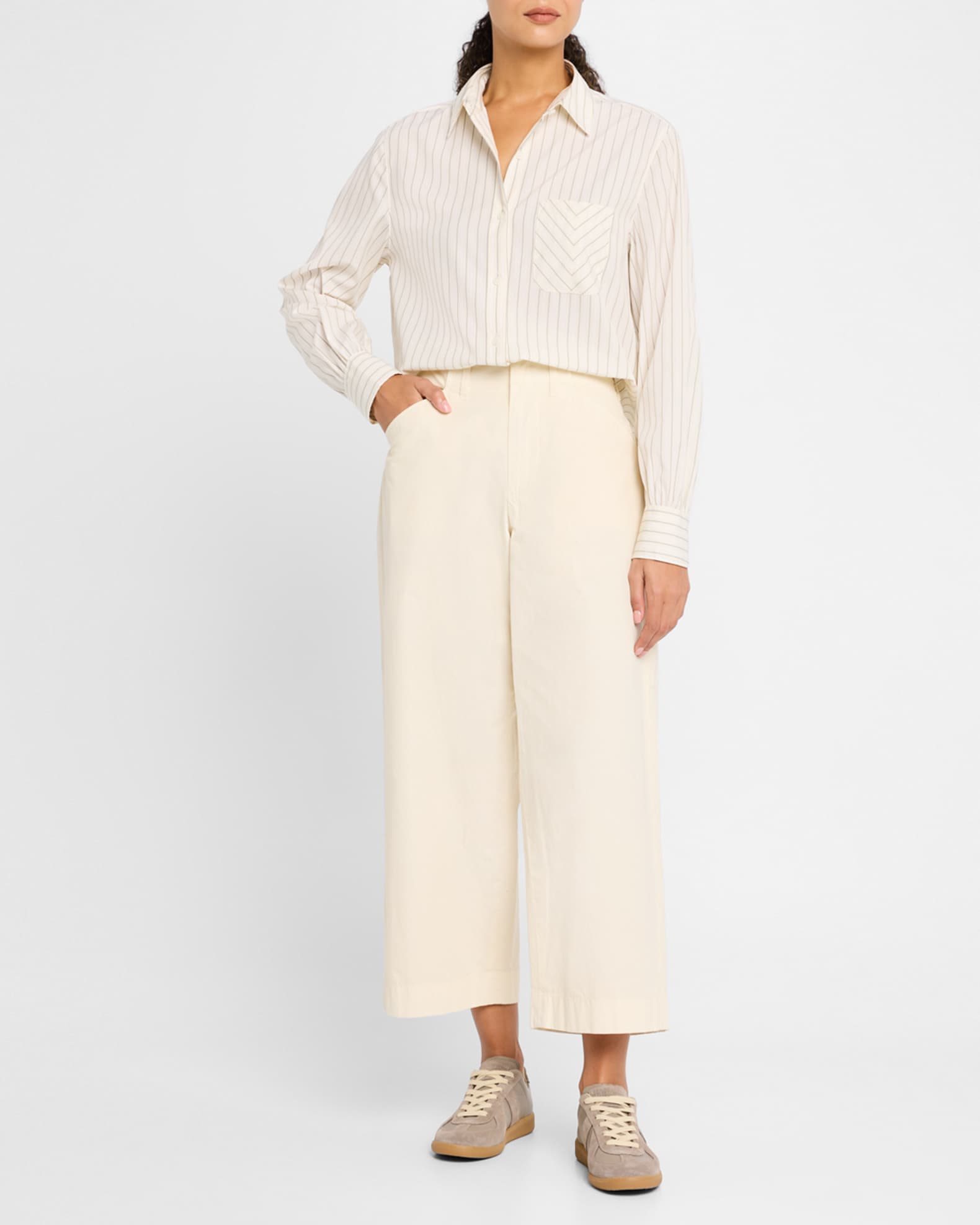 Maxine Striped Button-Front Shirt 1