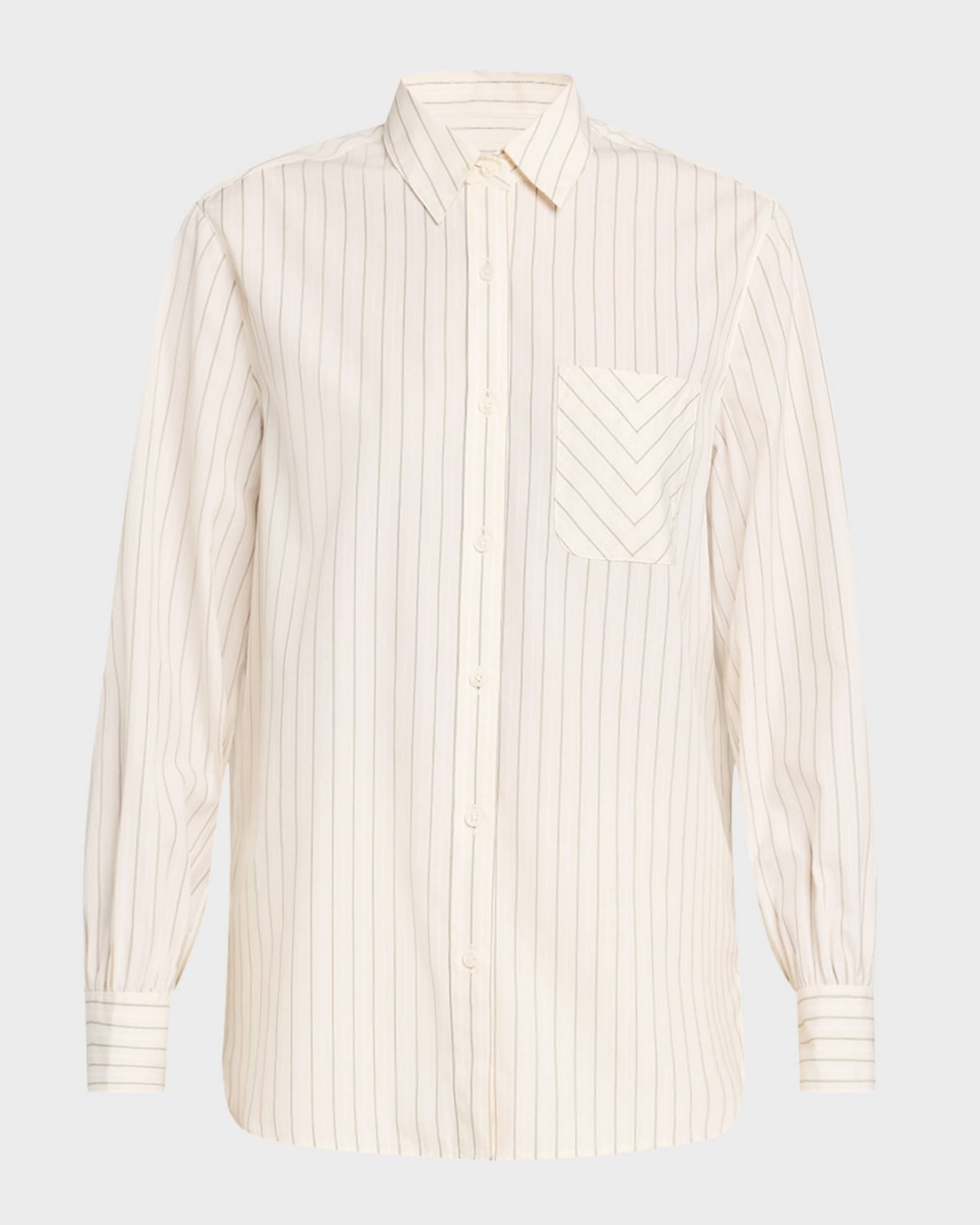 Maxine Striped Button-Front Shirt 0