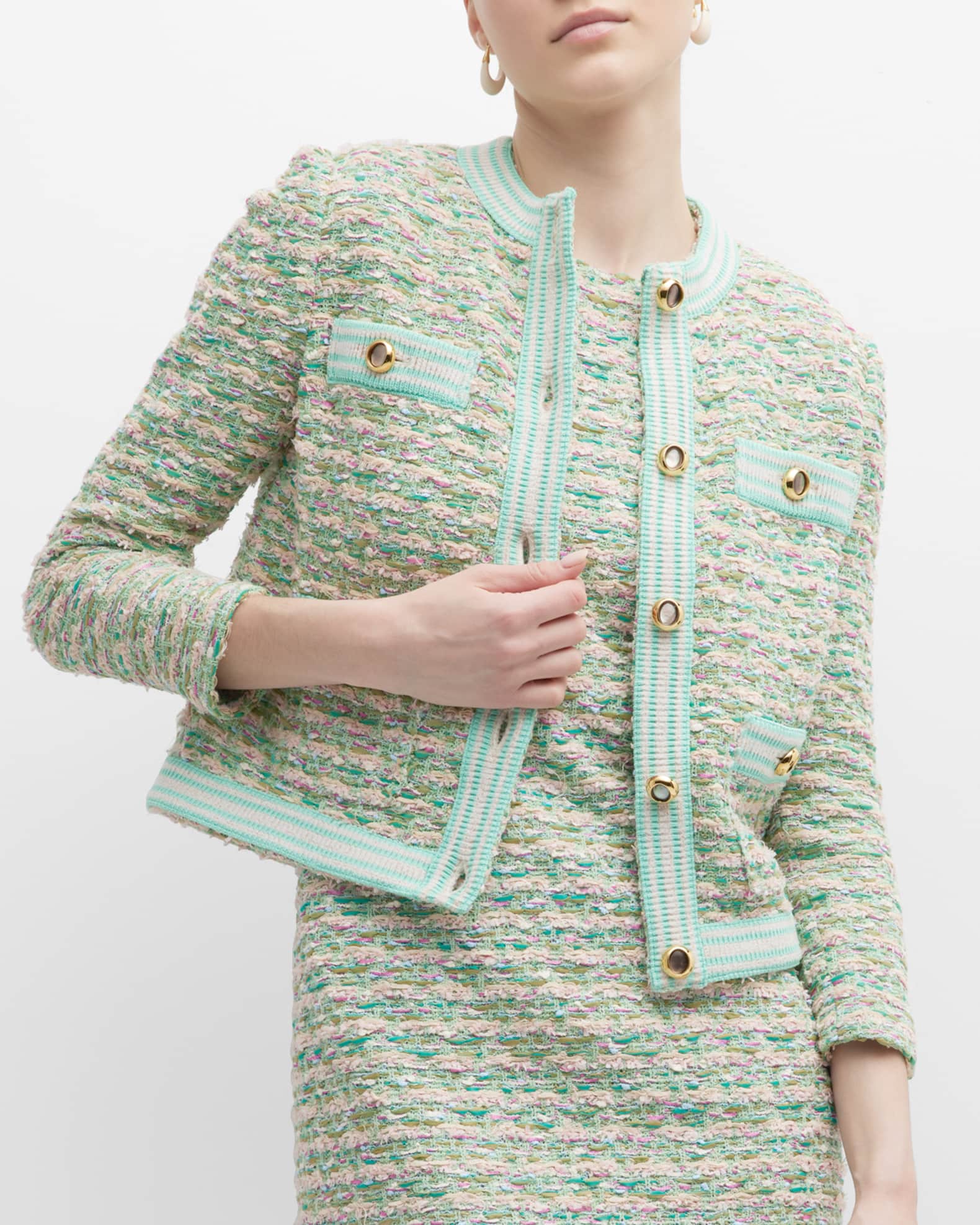 Ounce ibon boucle tweed half coat FREE SIZE ジャケット/アウター 最