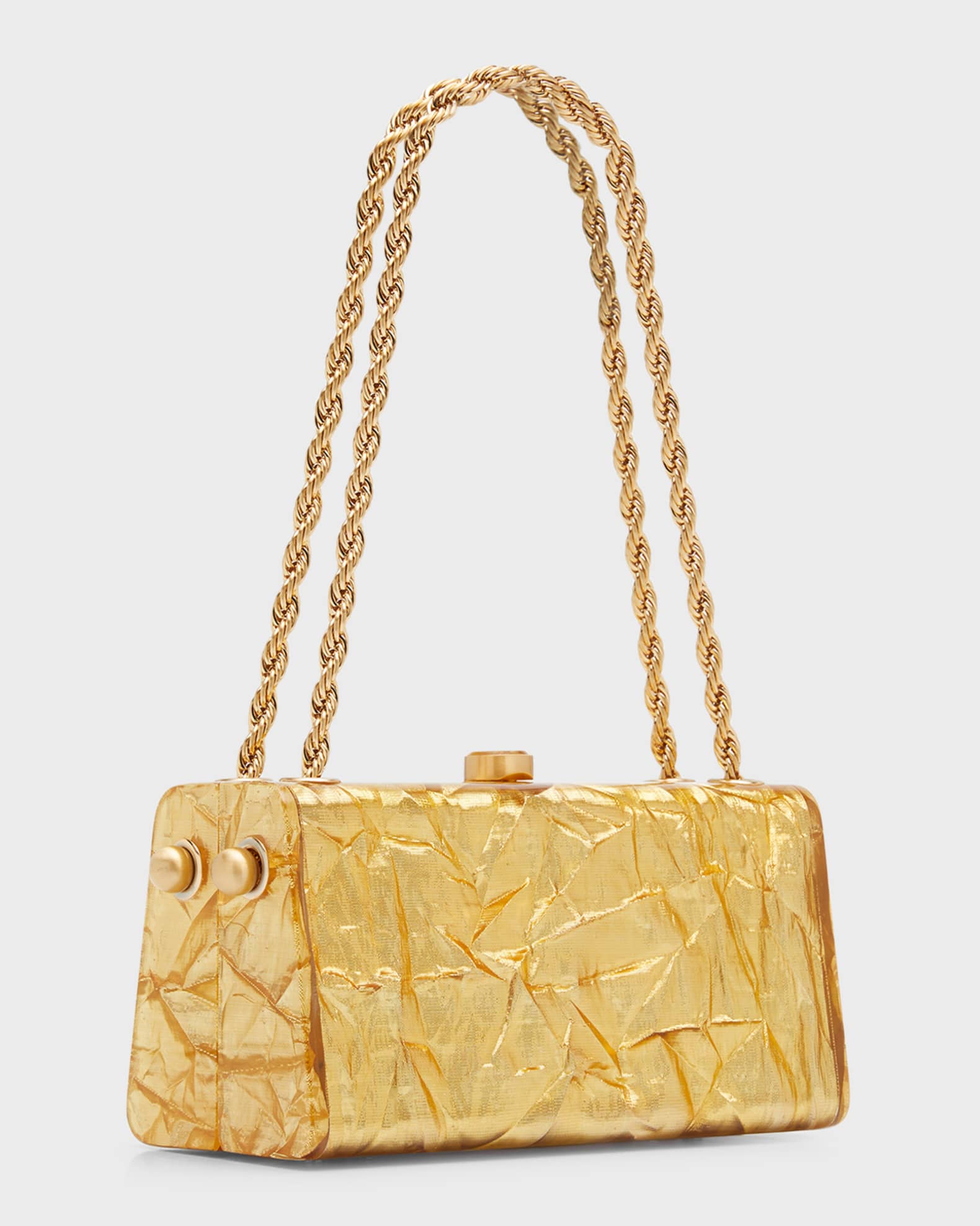 Cult Gaia Hajar Crinkled Acrylic Chain Shoulder Bag | Neiman Marcus