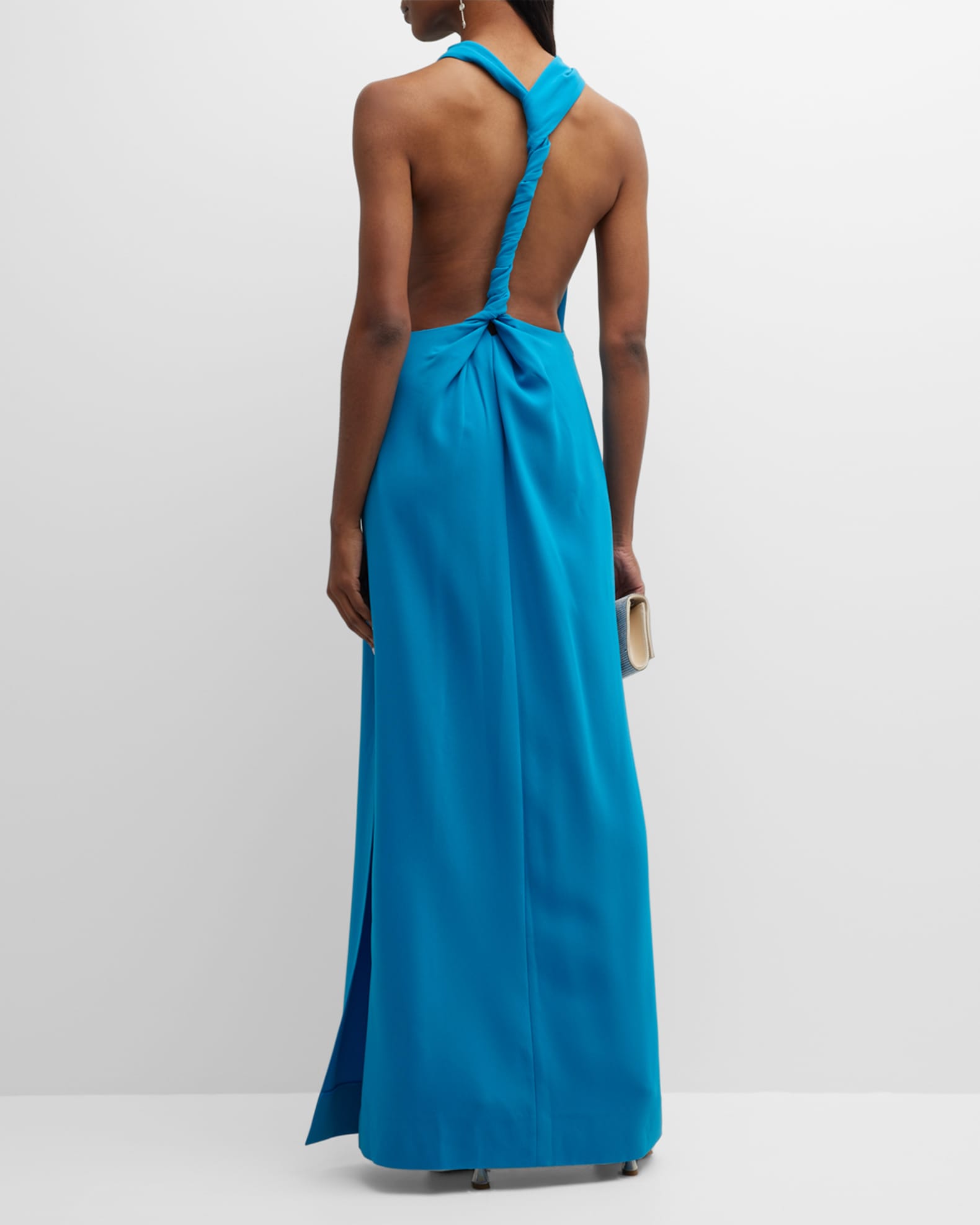 Proenza Schouler Matte Crepe Backless Maxi Dress with Twist Detail ...