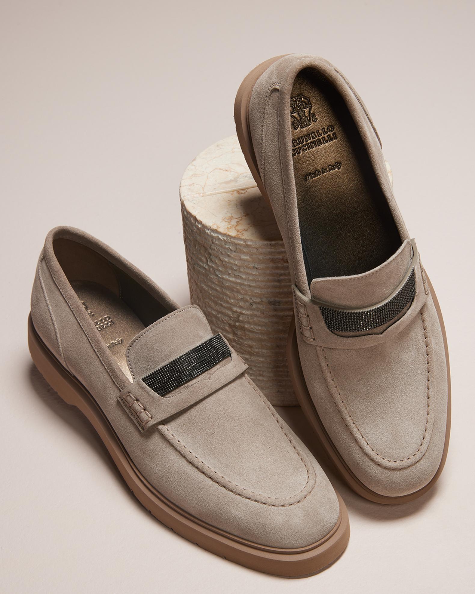 Mocassins Brunello Cucinelli En Agneau Métallisé Avec Garniture En Fourrure - Taille 38 - Neuf Avec Emballage